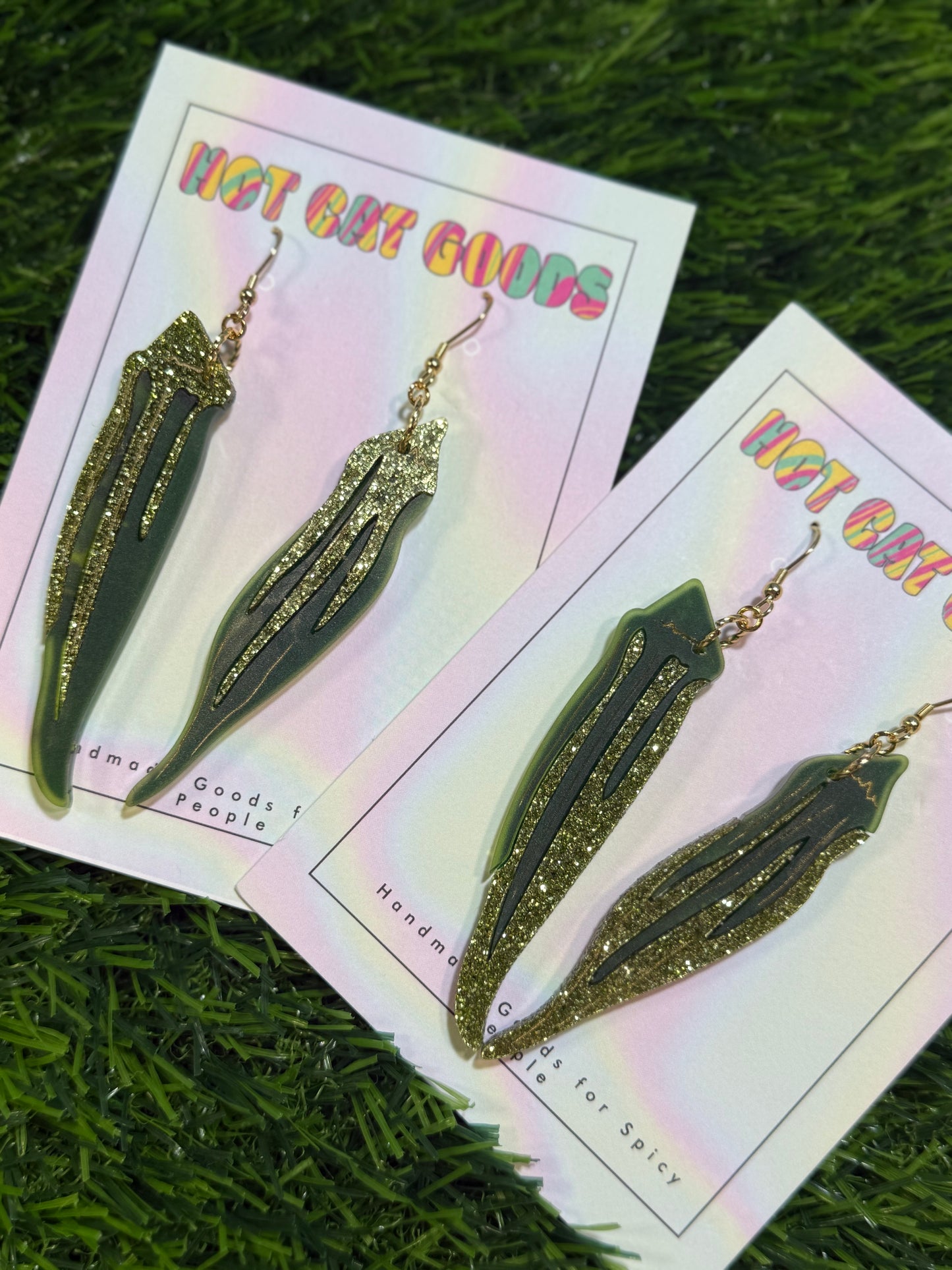 Okra Earring (Glitter)