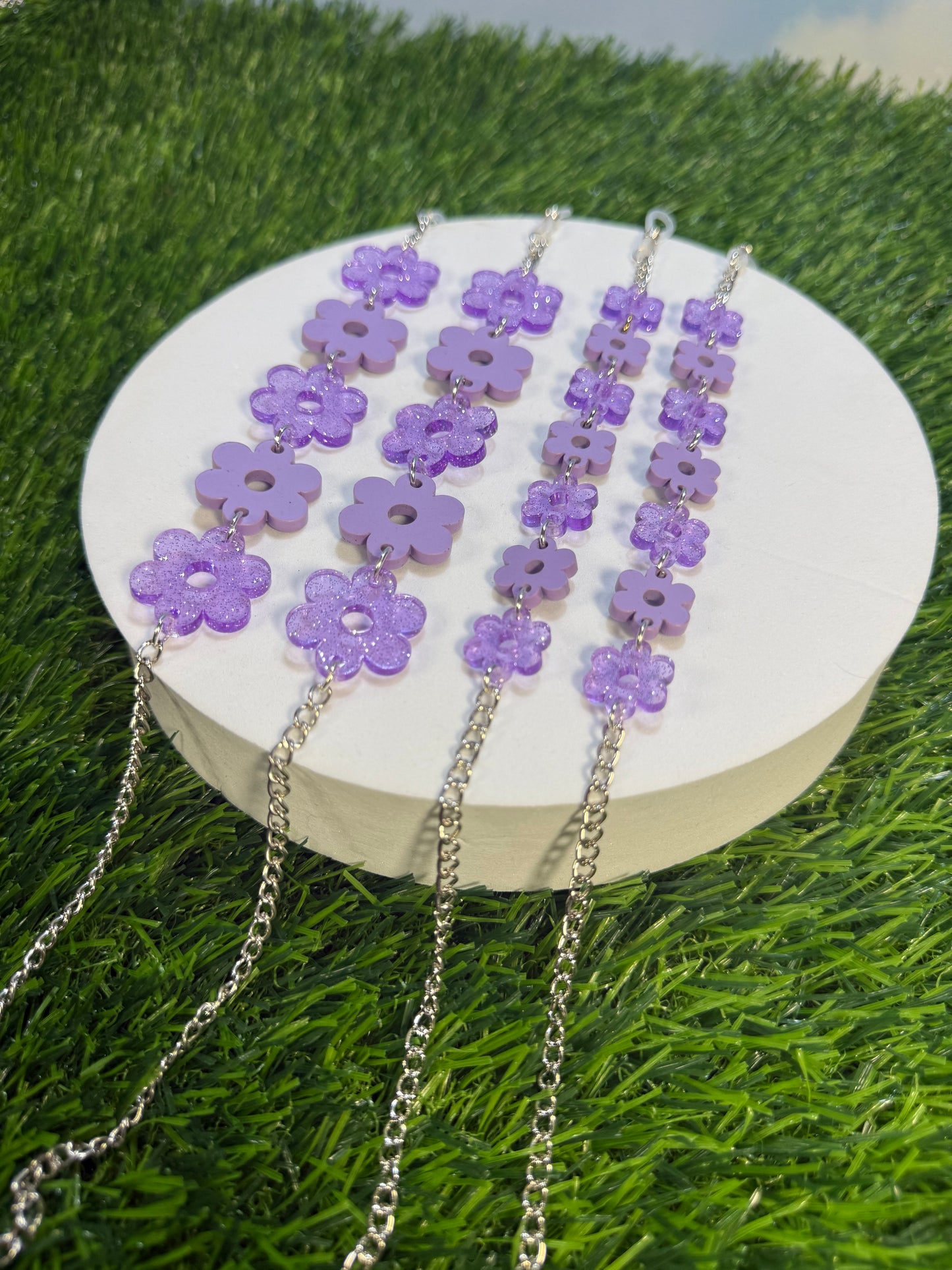 Purple Flower Sunglasses Chain