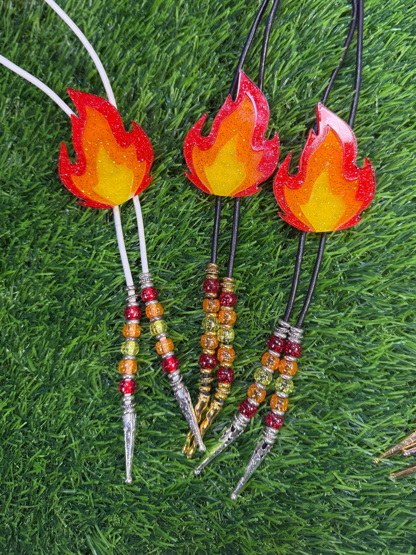 Flame Bolo Tie - Glitter