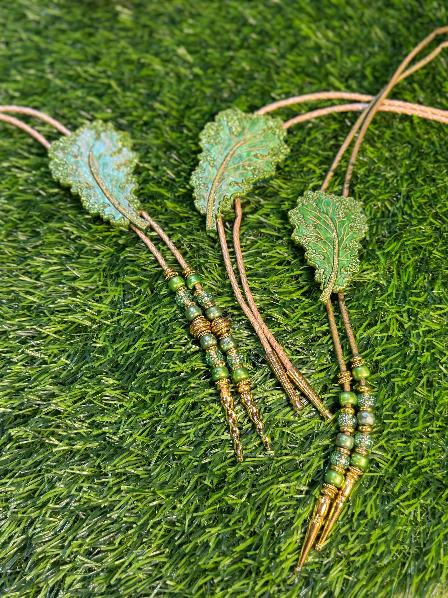 Leafy Green Bolo Tie