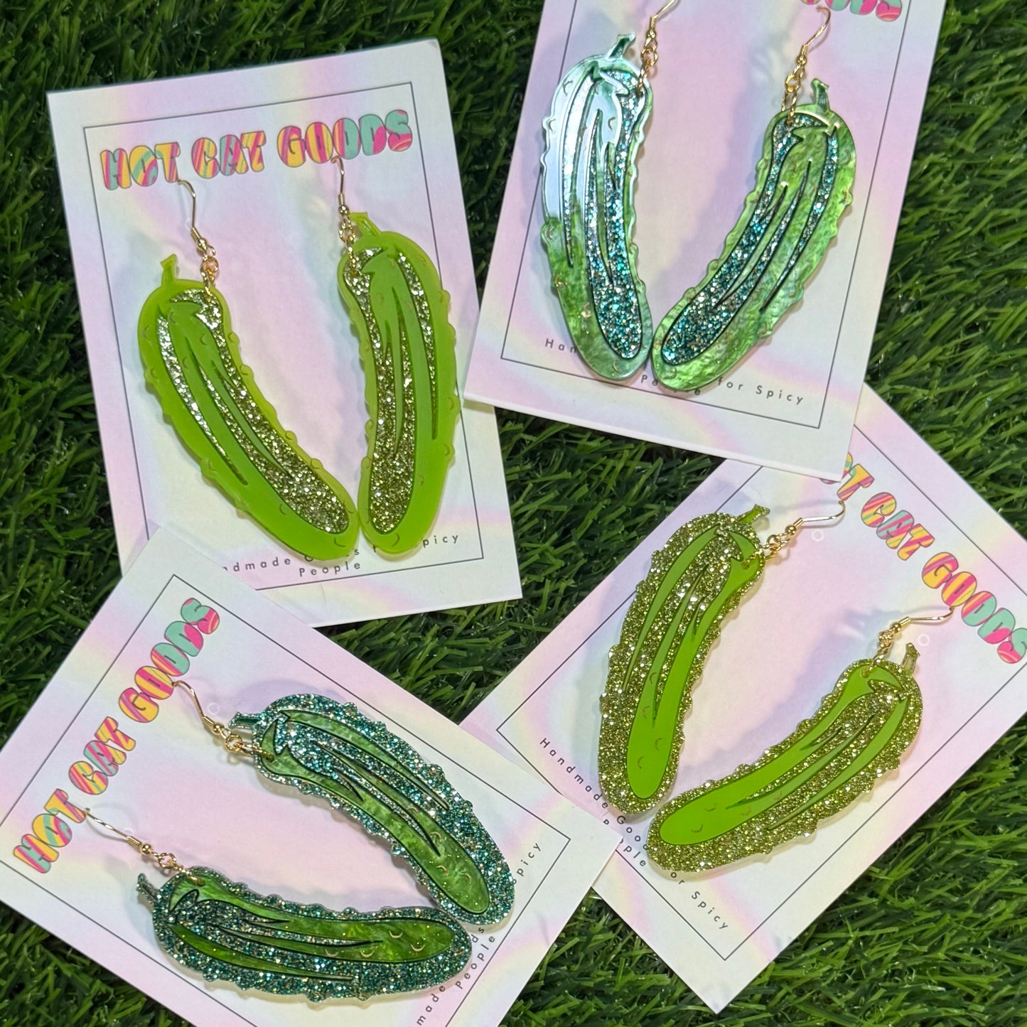 Pickle Earrings (Light Green)