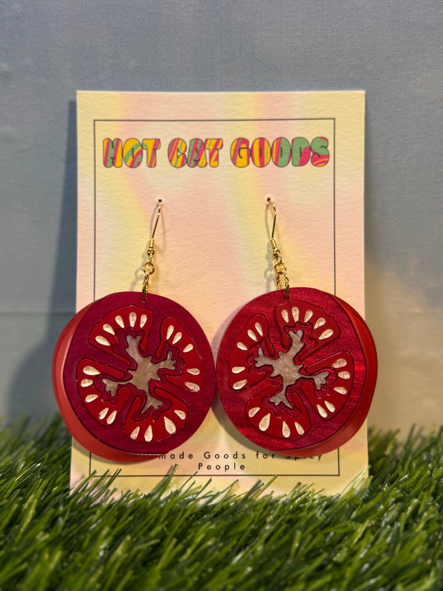 Tomato Earrings (Dark Version)