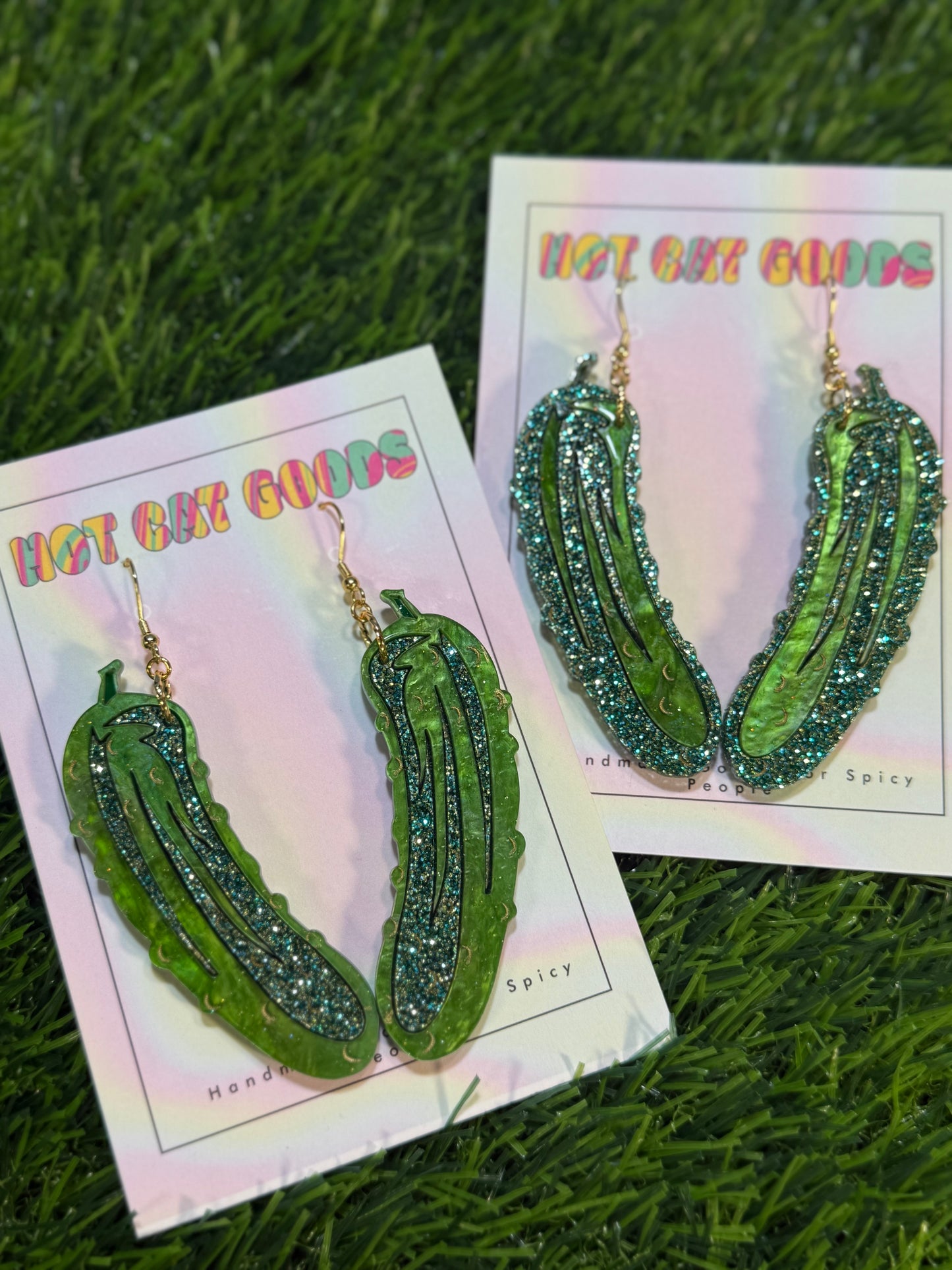 Pickle Earrings (Dark Green)