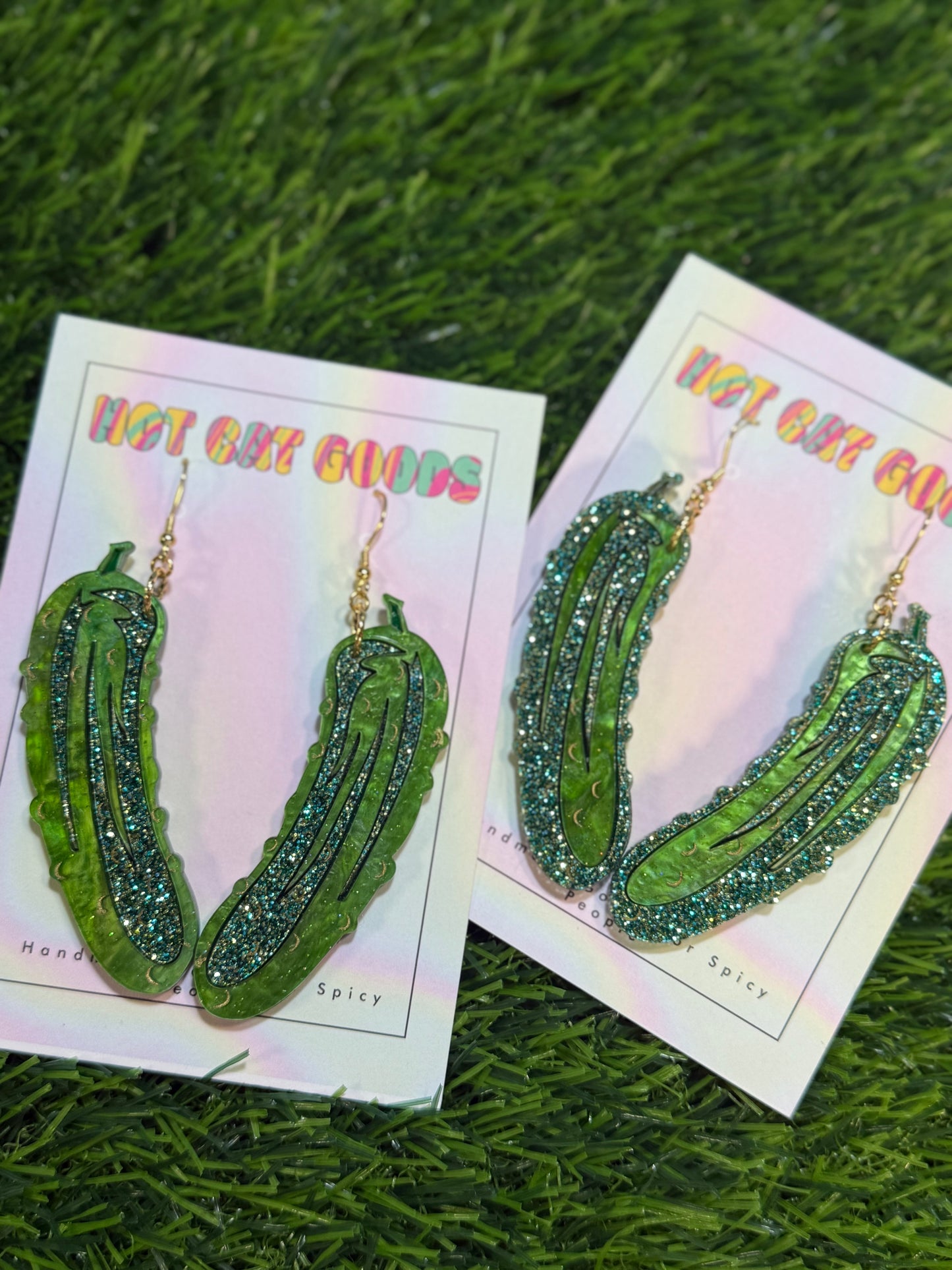 Pickle Earrings (Dark Green)
