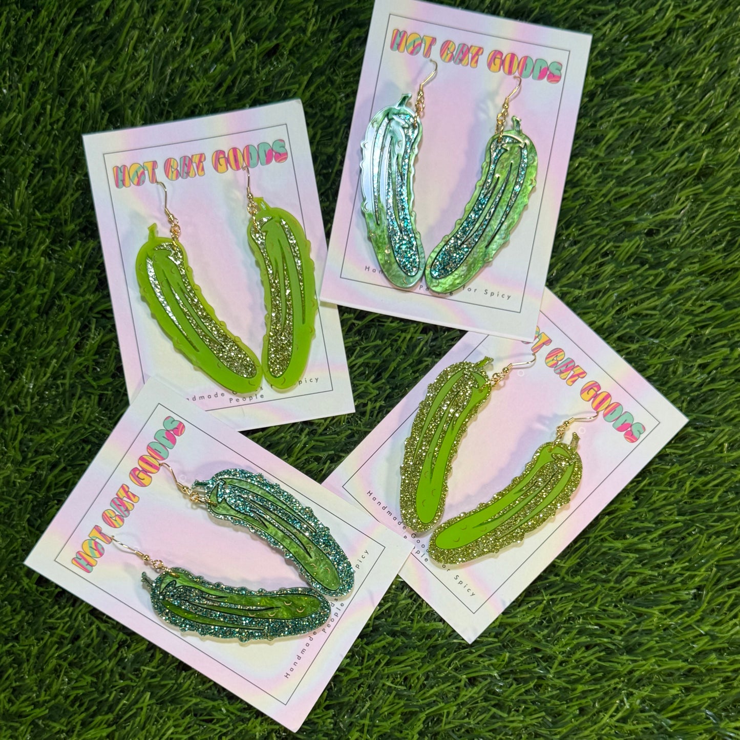 Pickle Earrings (Dark Green)