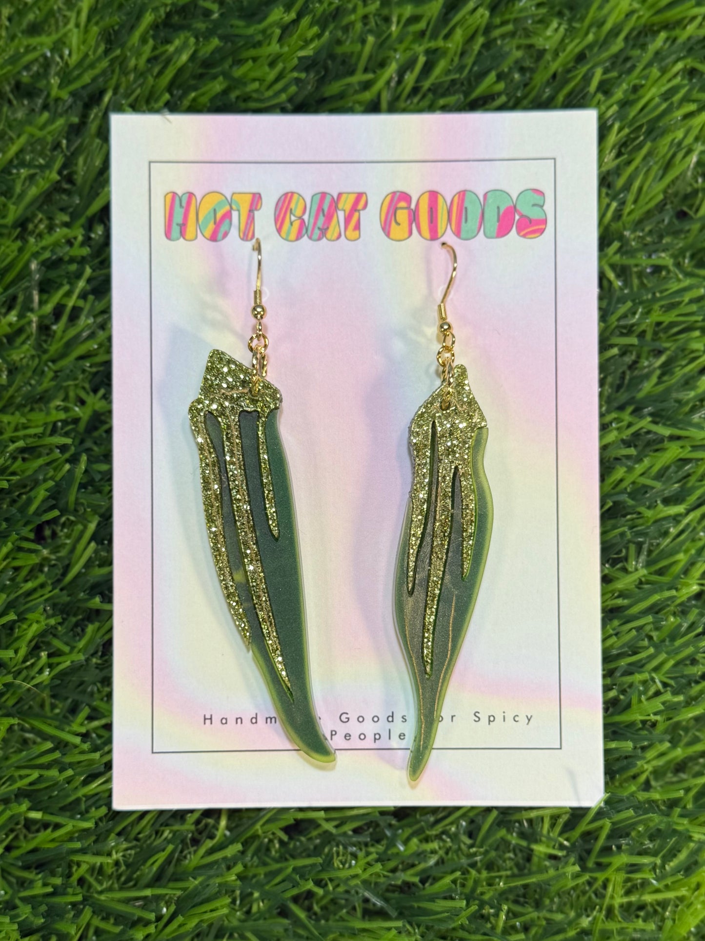 Okra Earring (Glitter)