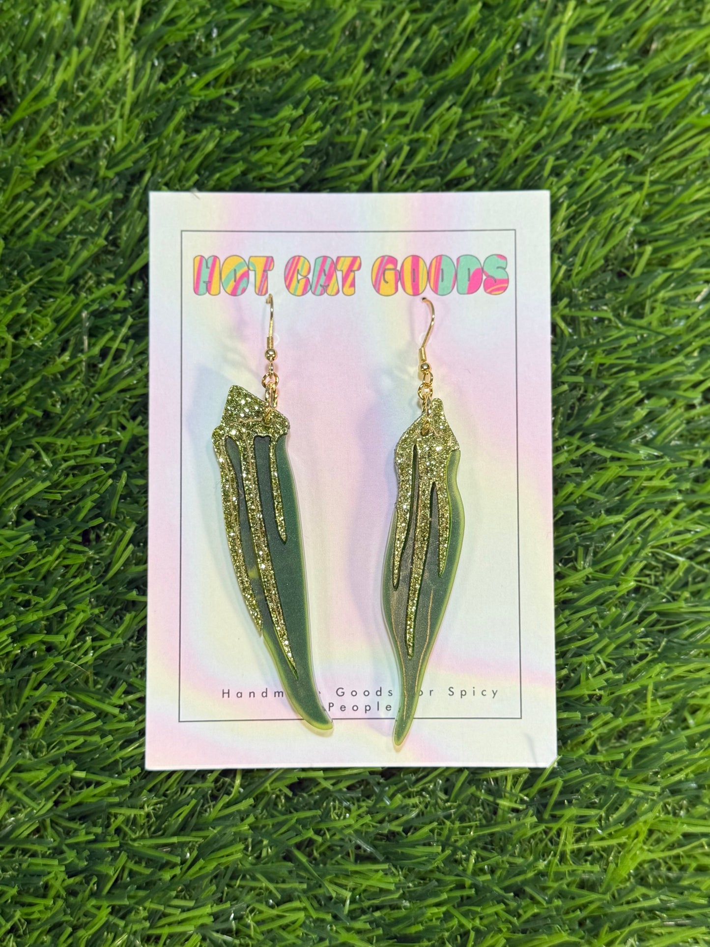 Okra Earring (Glitter)