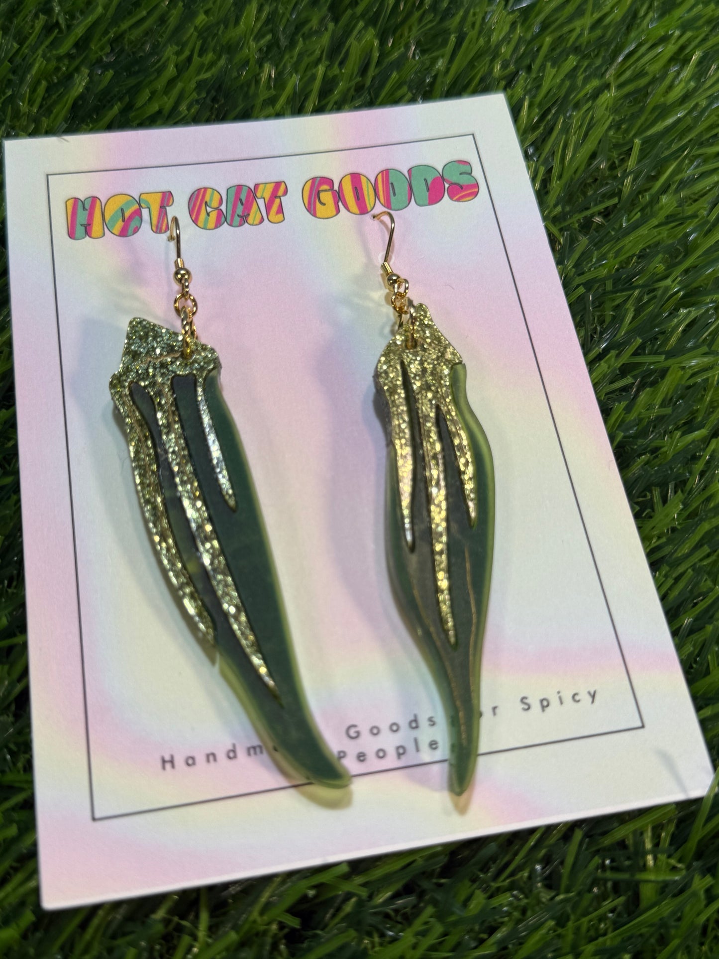 Okra Earring (Glitter)