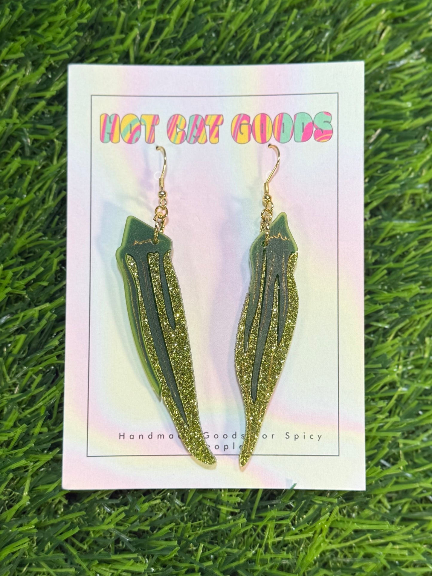 Okra Earring (Glitter)