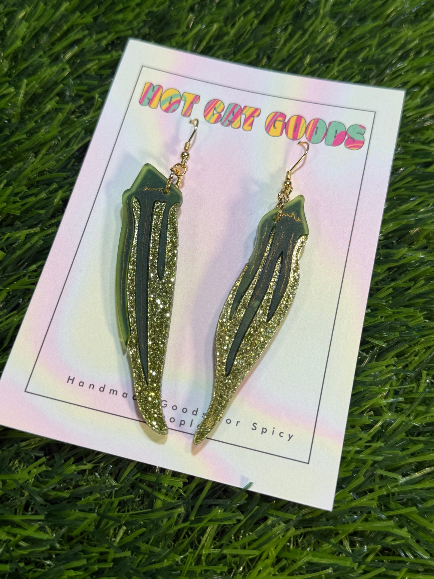 Okra Earring (Glitter)