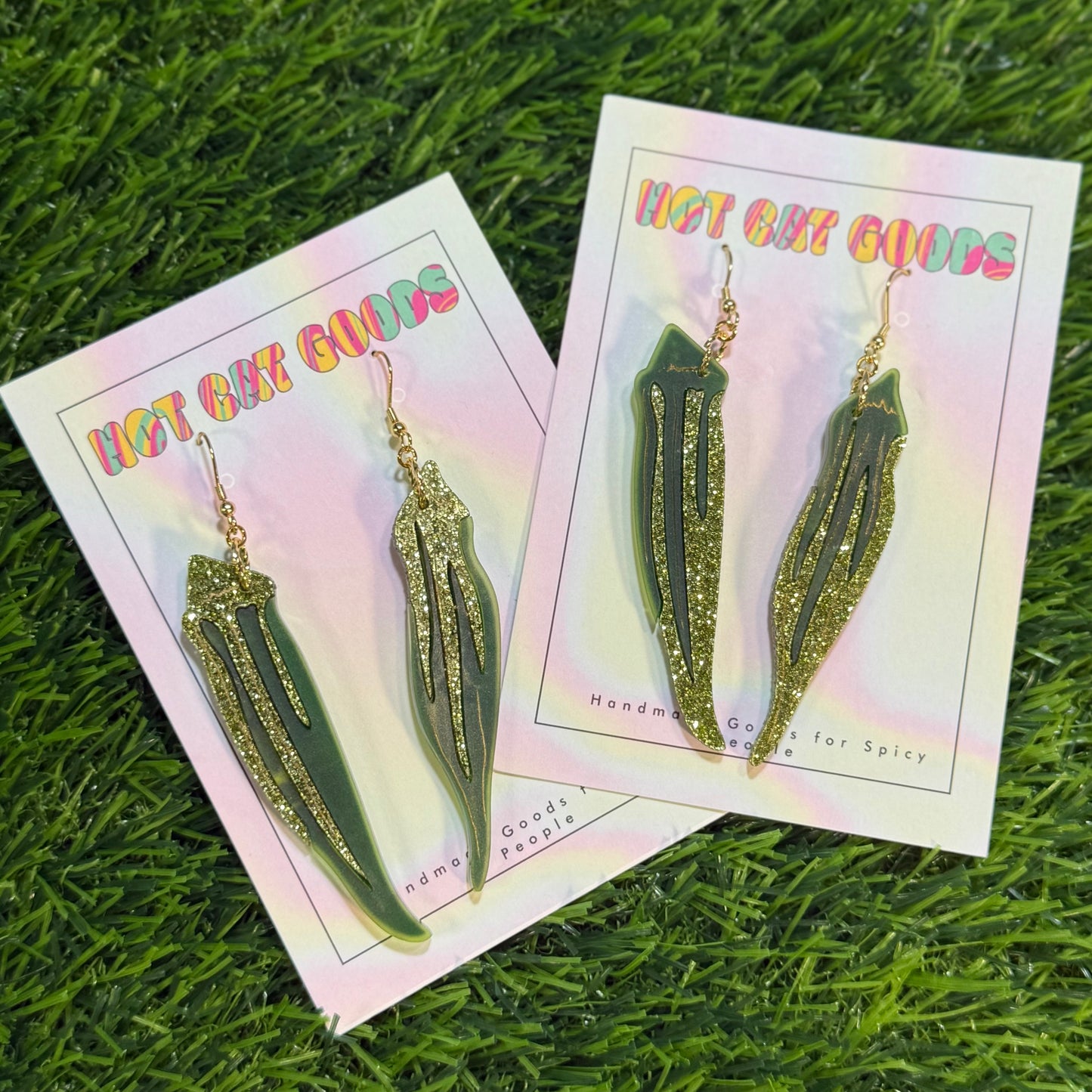 Okra Earring (Glitter)