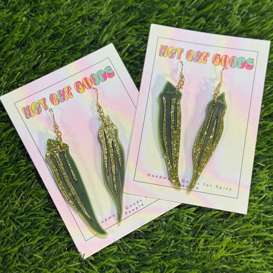 Okra Earring (Glitter)