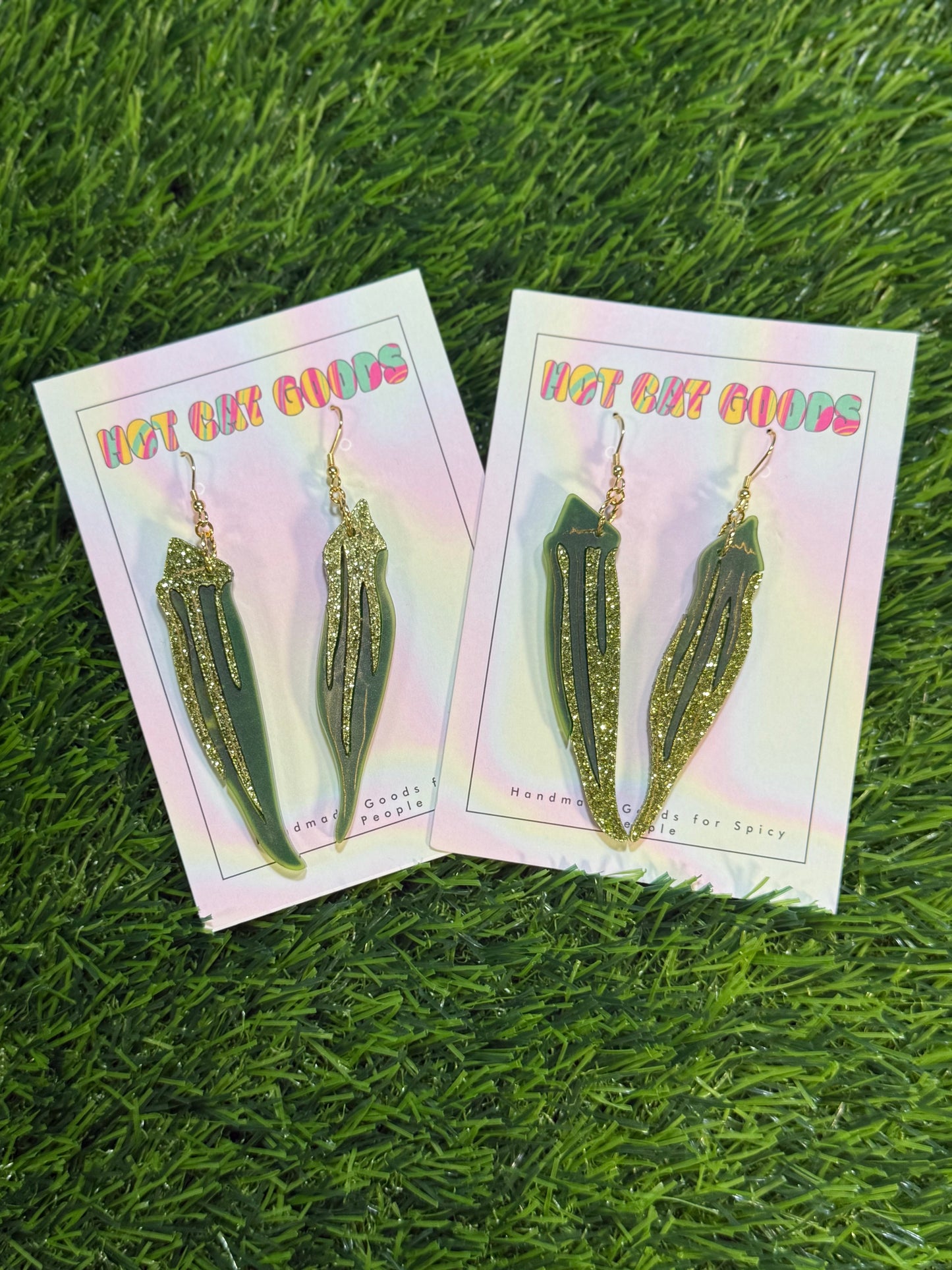 Okra Earring (Glitter)