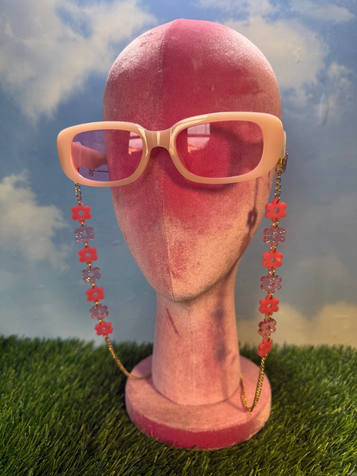 Pink Flower Sunglasses Chain