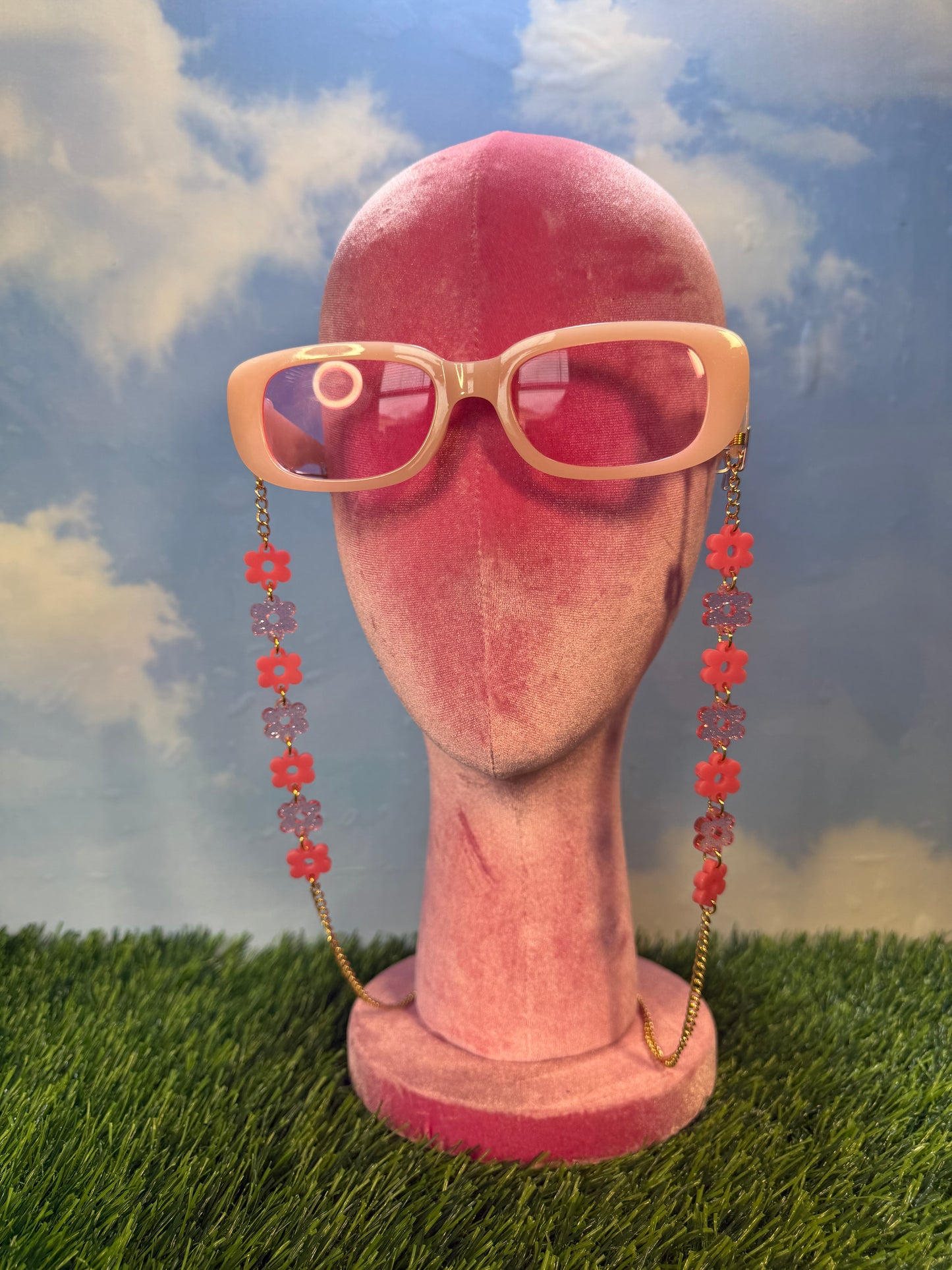Pink Flower Sunglasses Chain