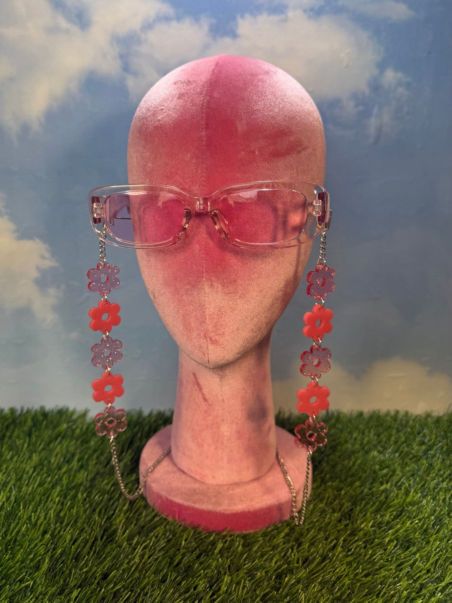 Pink Flower Sunglasses Chain