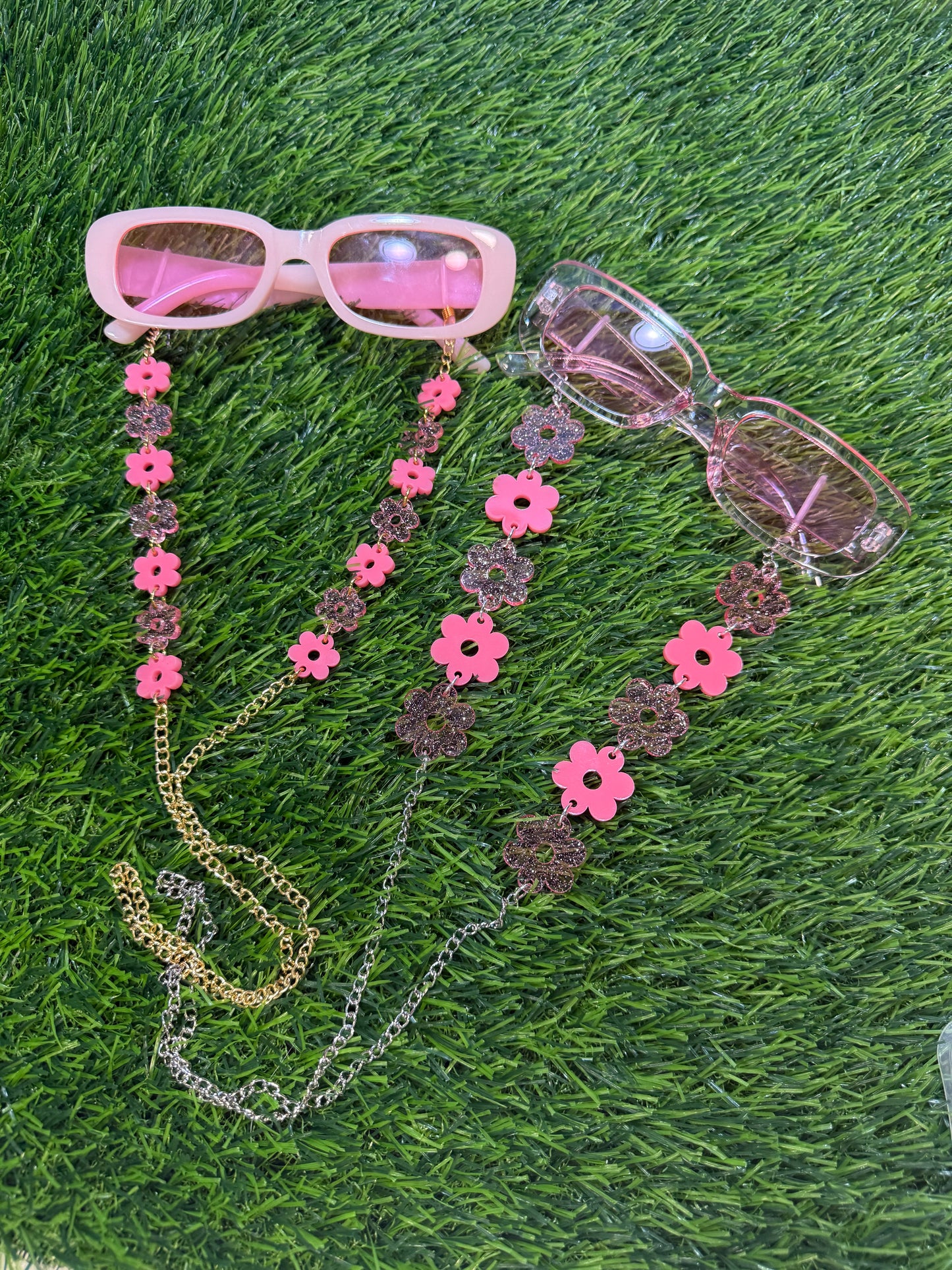 Pink Flower Sunglasses Chain