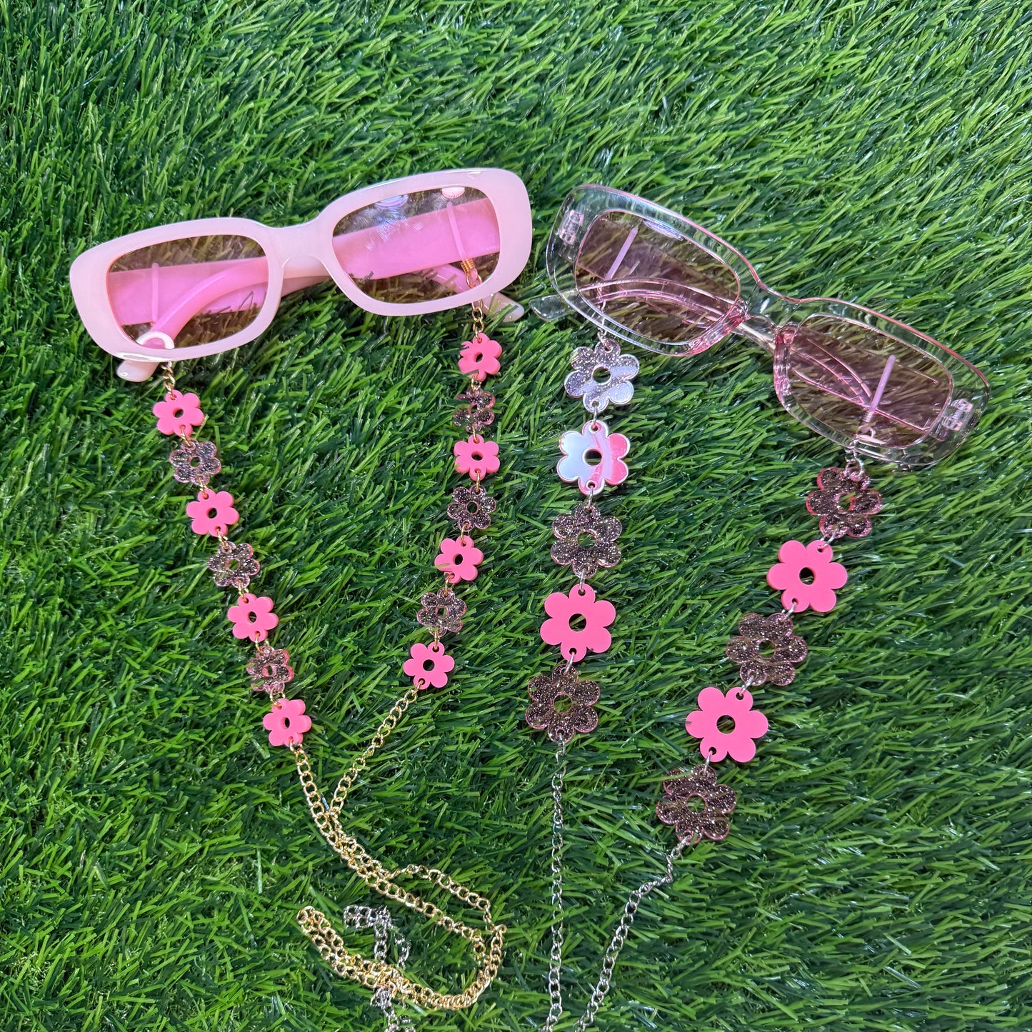 Pink Flower Sunglasses Chain