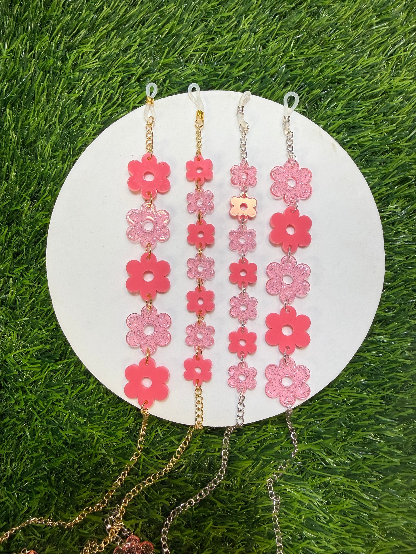 Pink Flower Sunglasses Chain