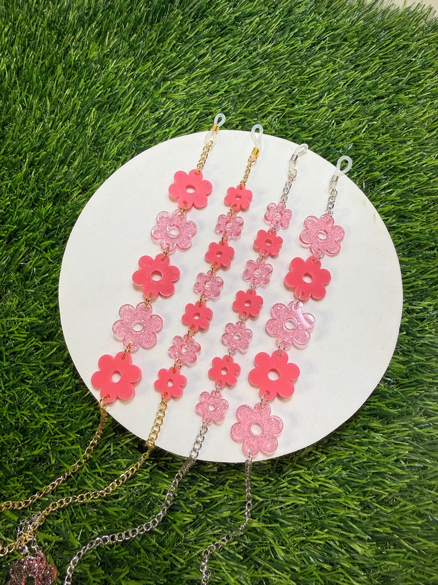 Pink Flower Sunglasses Chain