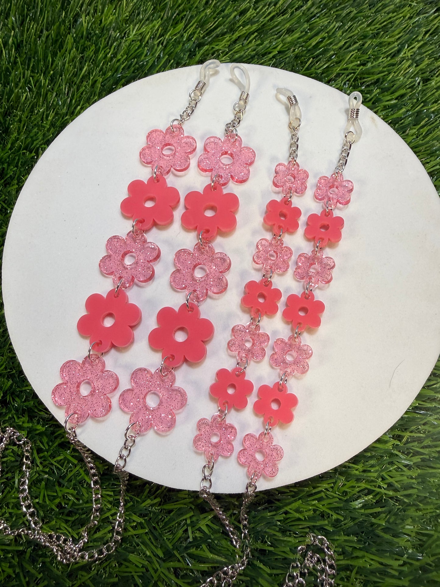 Pink Flower Sunglasses Chain