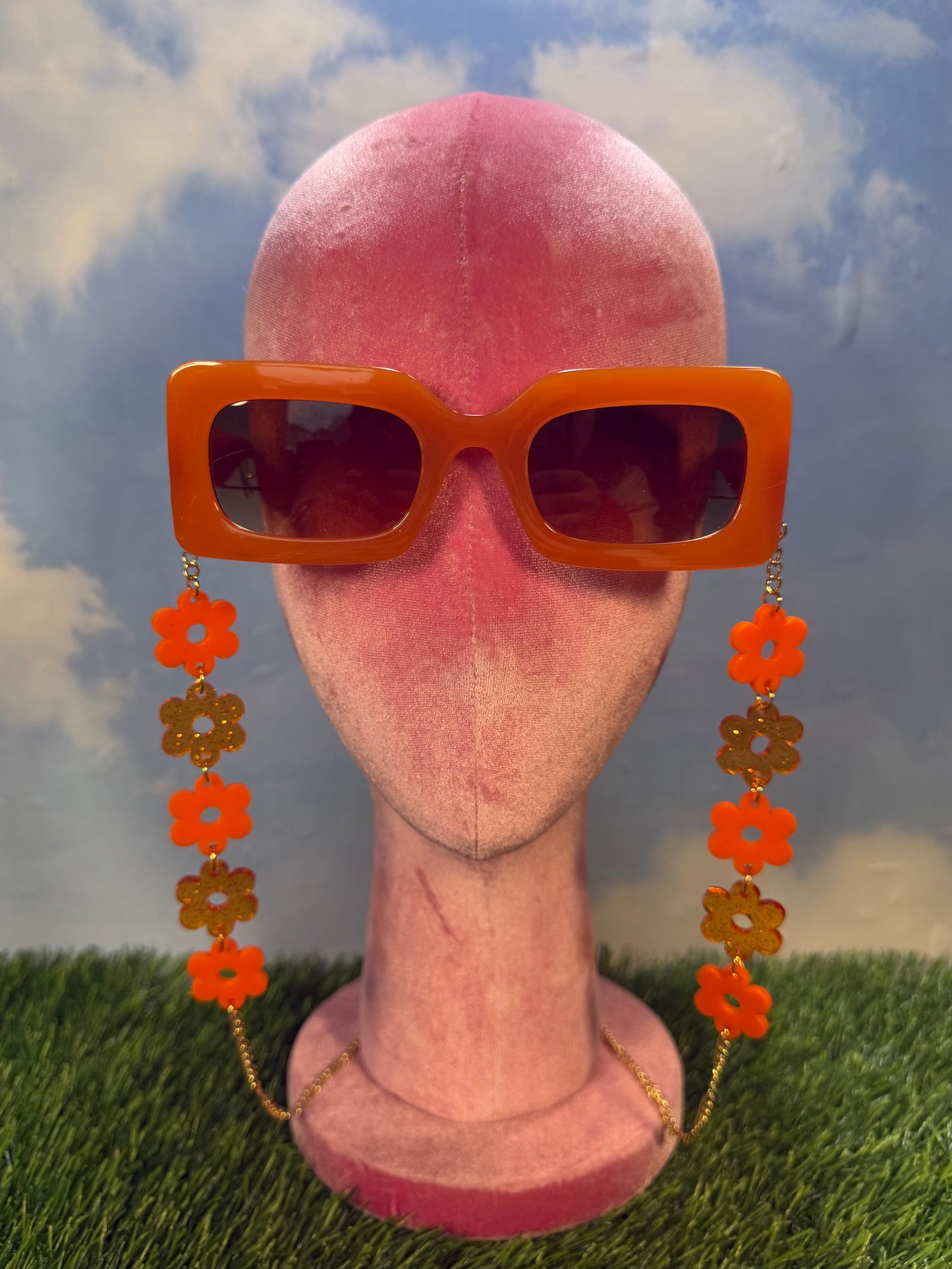 Orange Flower Sunglasses Chain