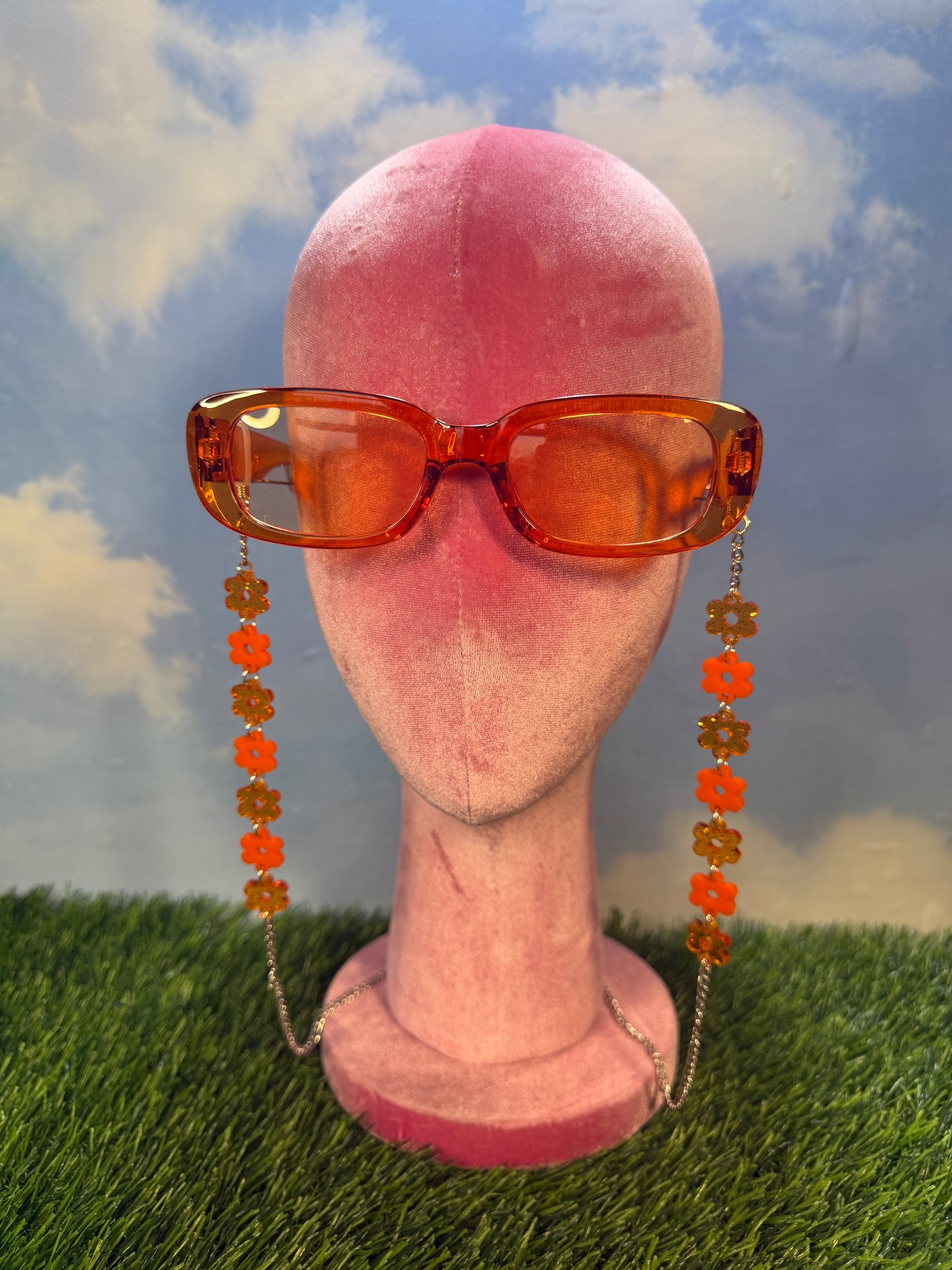 Orange Flower Sunglasses Chain