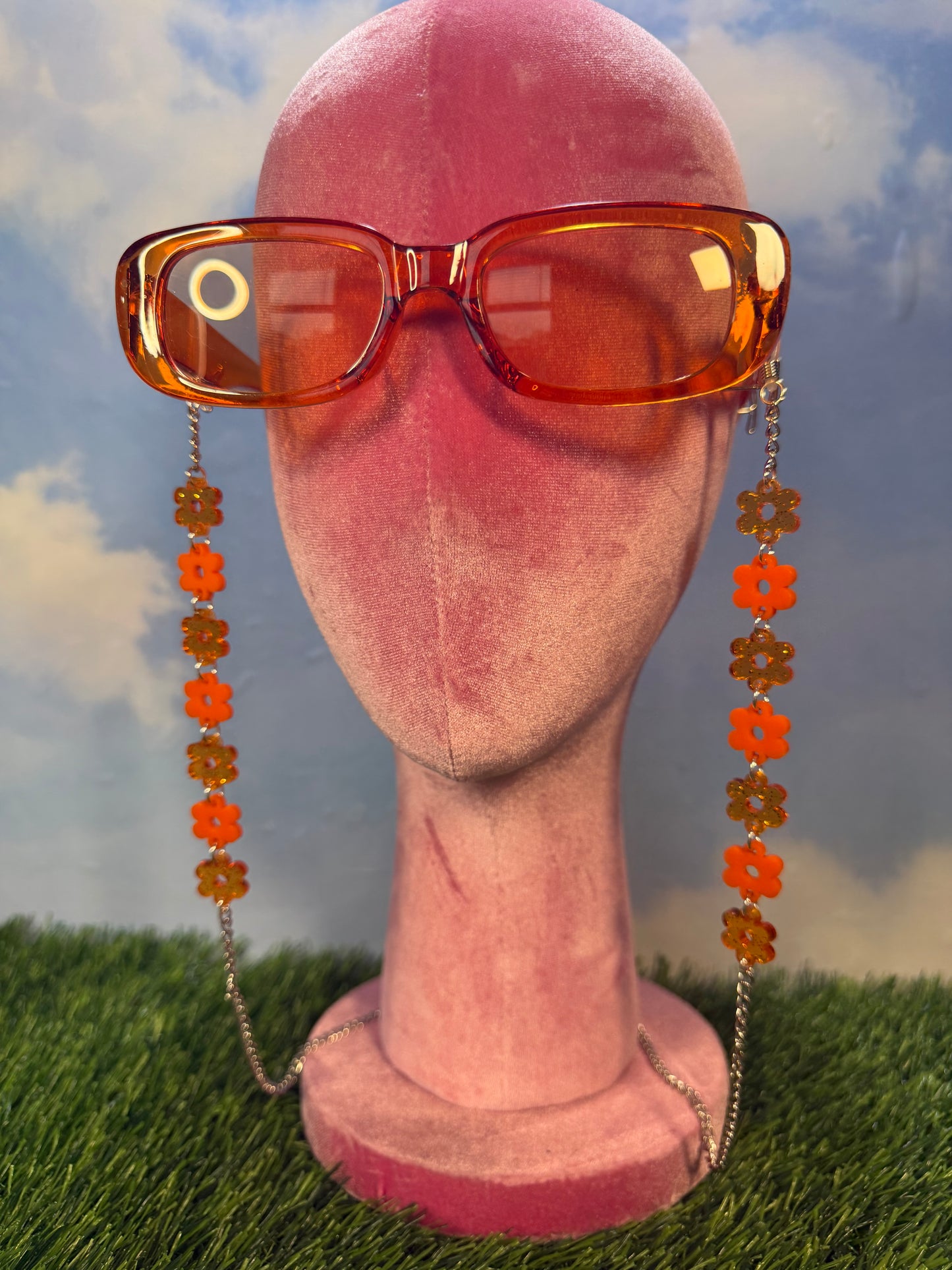 Orange Flower Sunglasses Chain