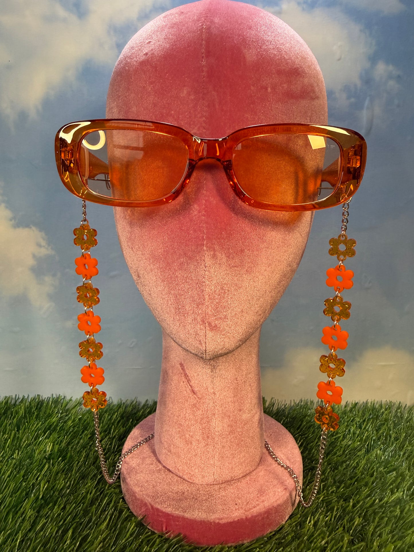 Orange Flower Sunglasses Chain