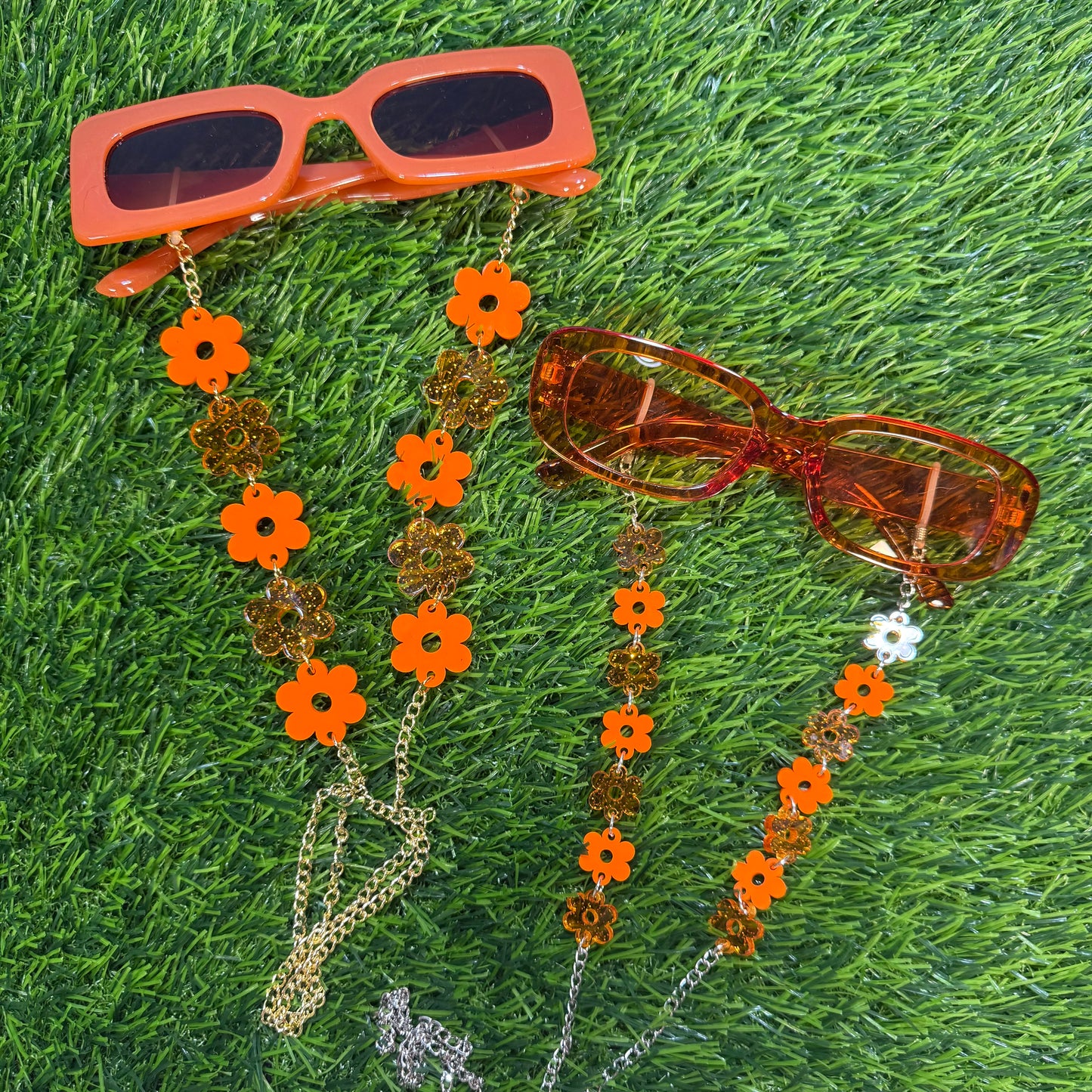 Orange Flower Sunglasses Chain
