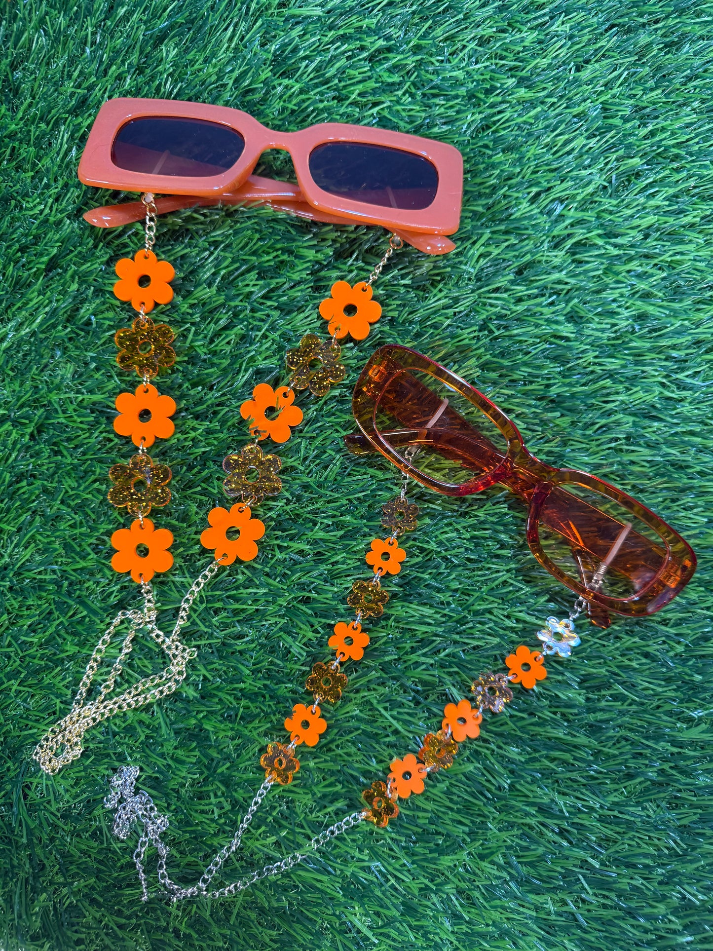 Orange Flower Sunglasses Chain