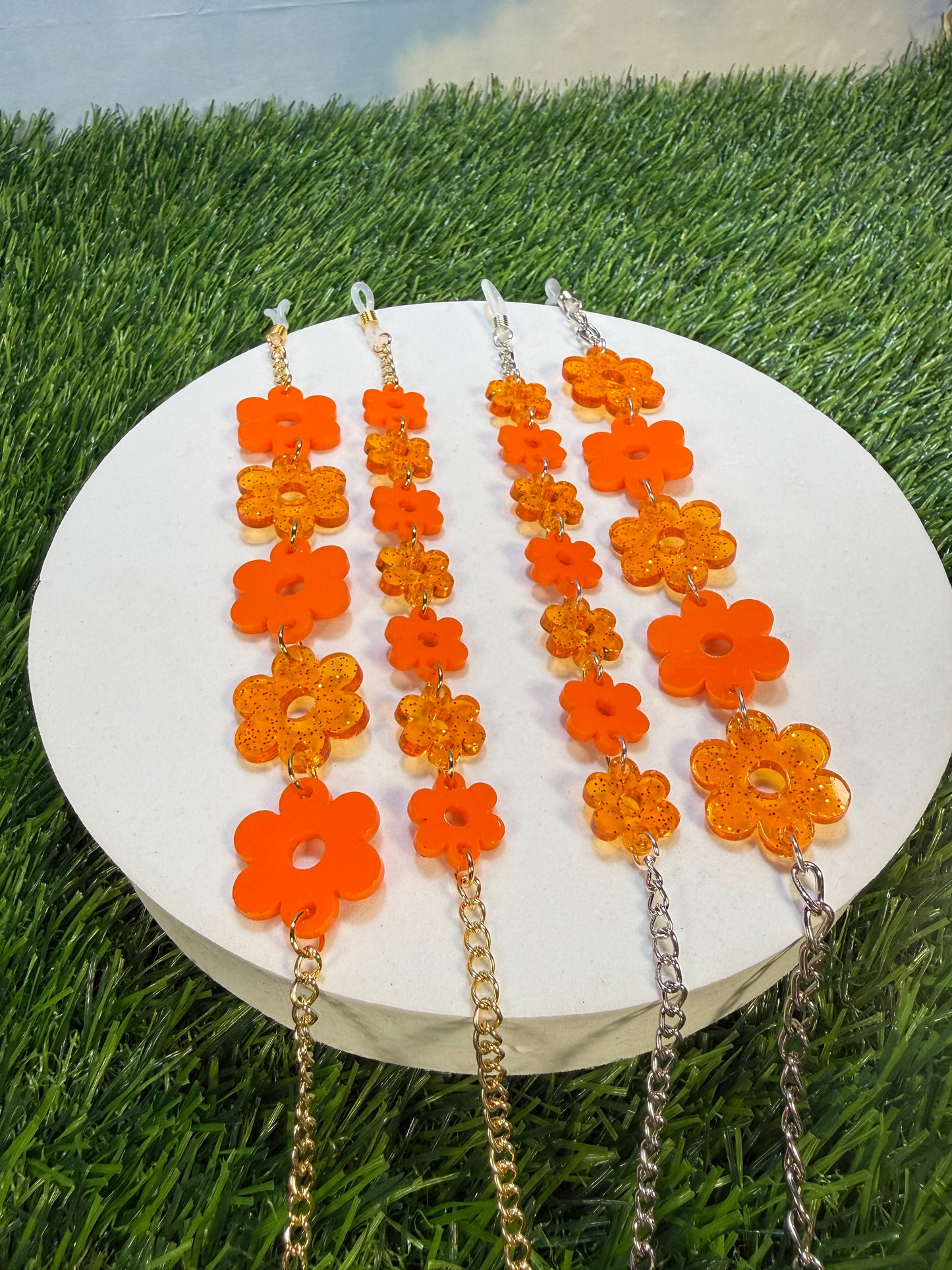 Orange Flower Sunglasses Chain