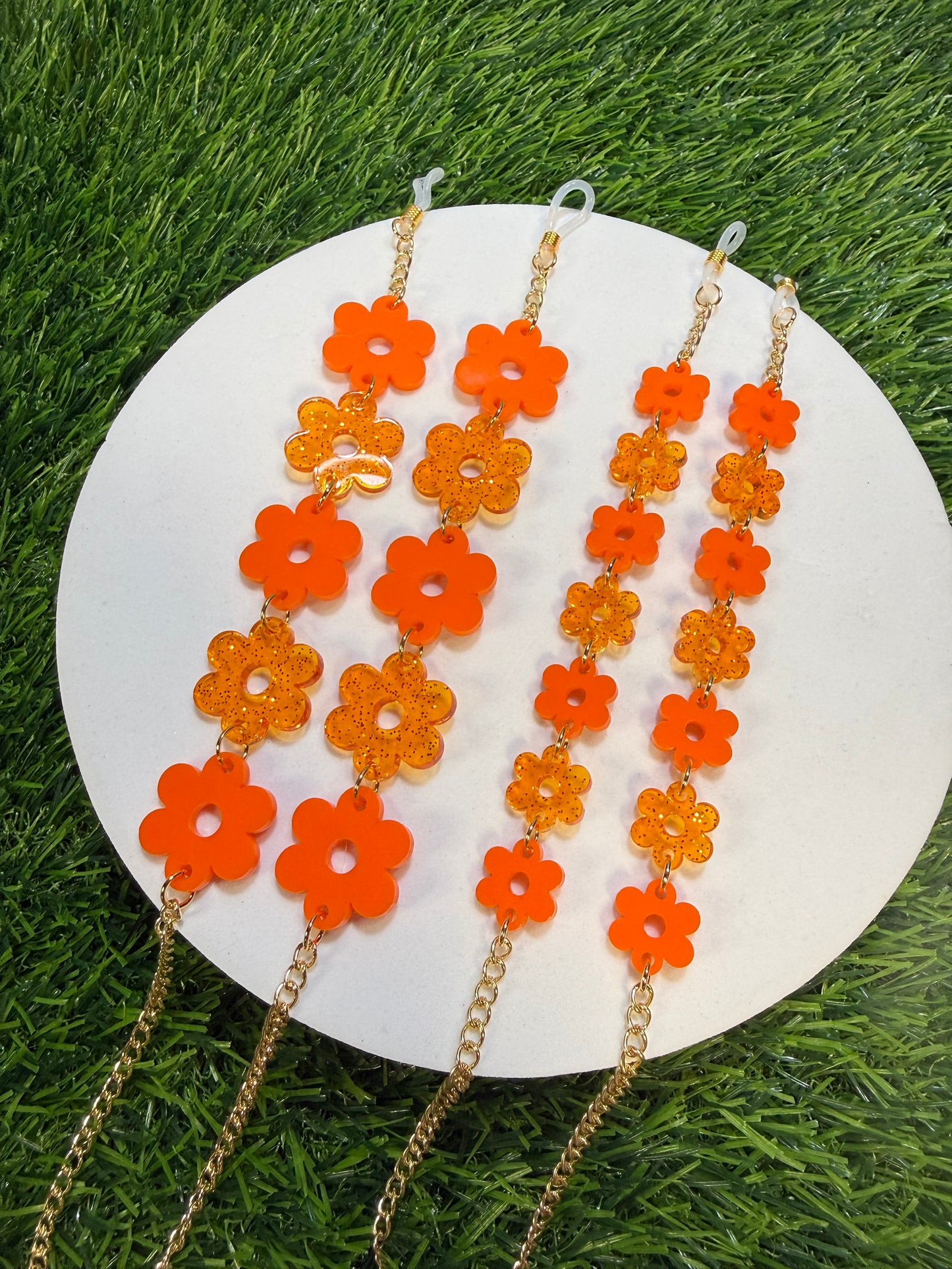 Orange Flower Sunglasses Chain
