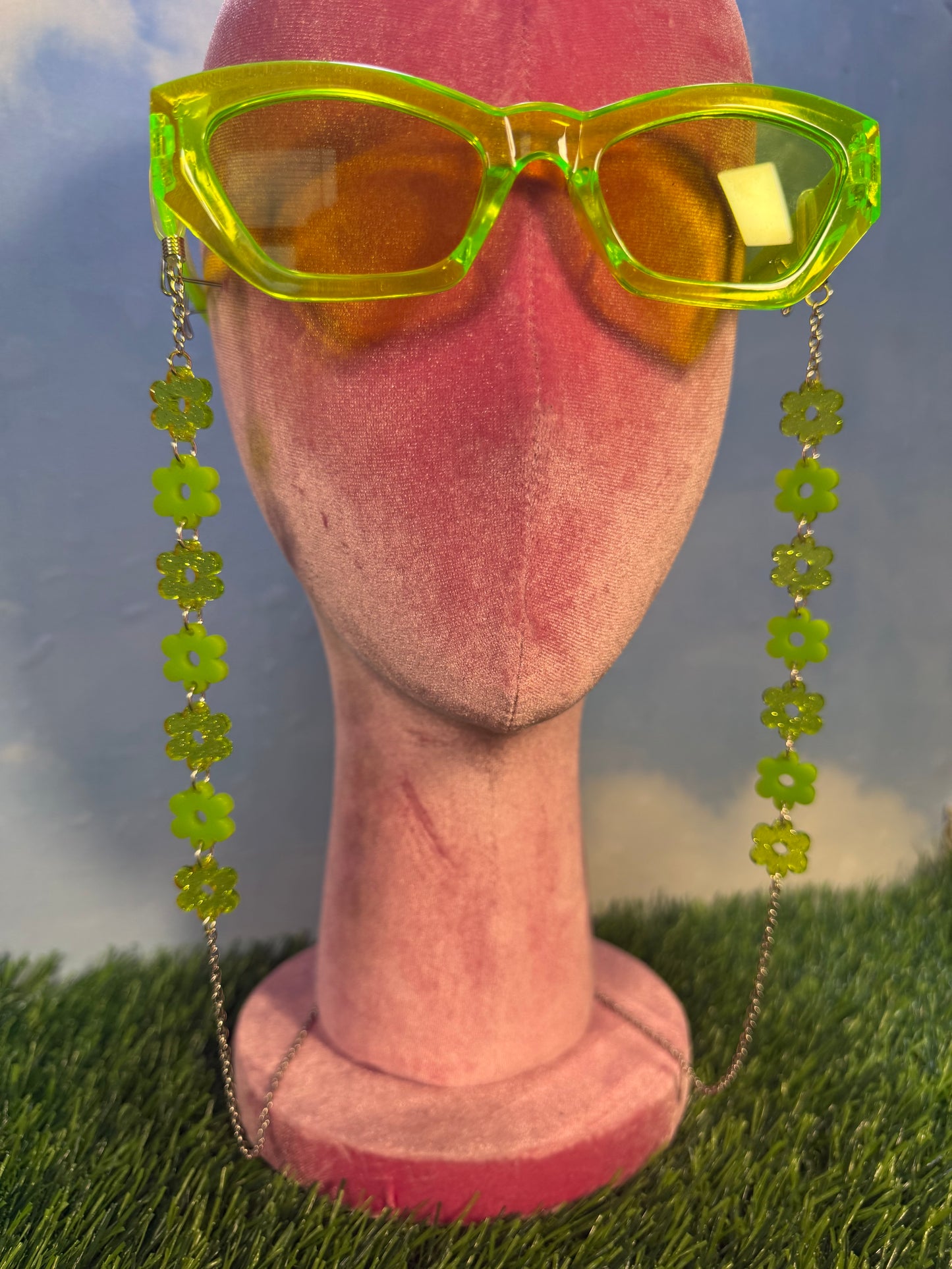 Lime Green Flower Sunglasses Chain