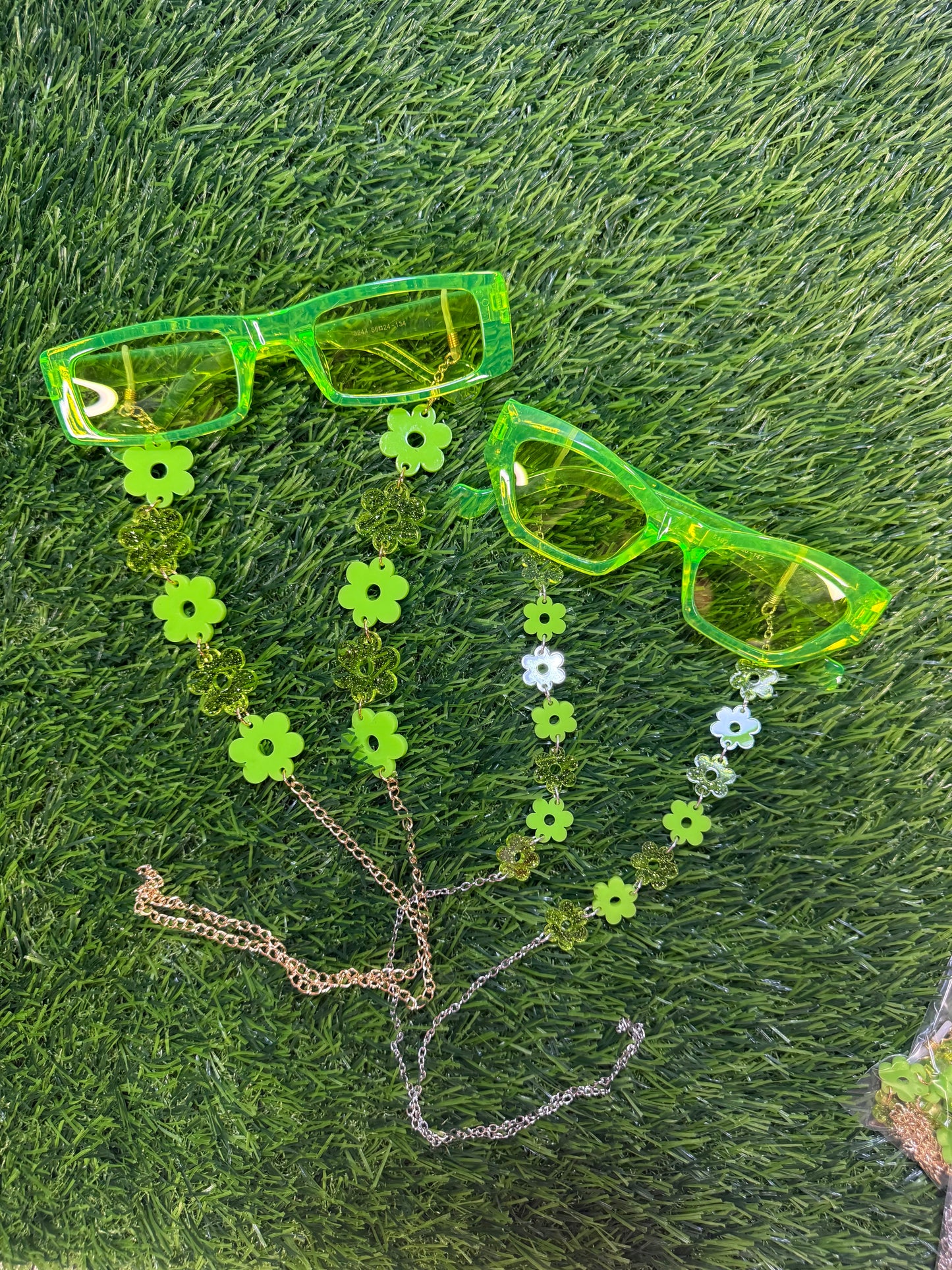 Lime Green Flower Sunglasses Chain