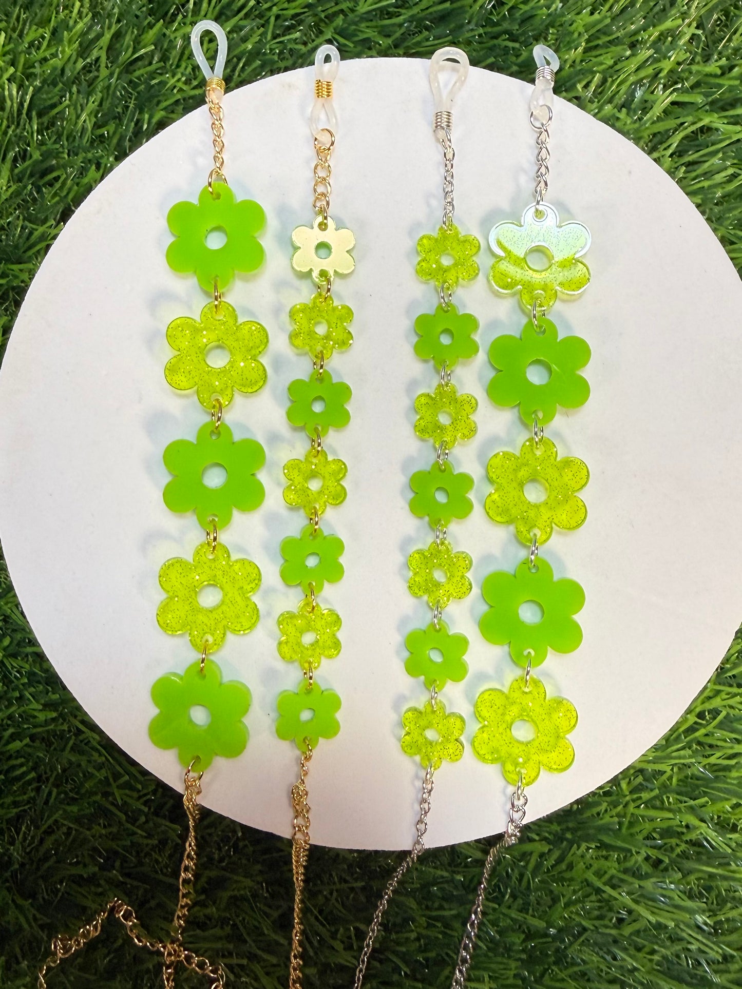 Lime Green Flower Sunglasses Chain