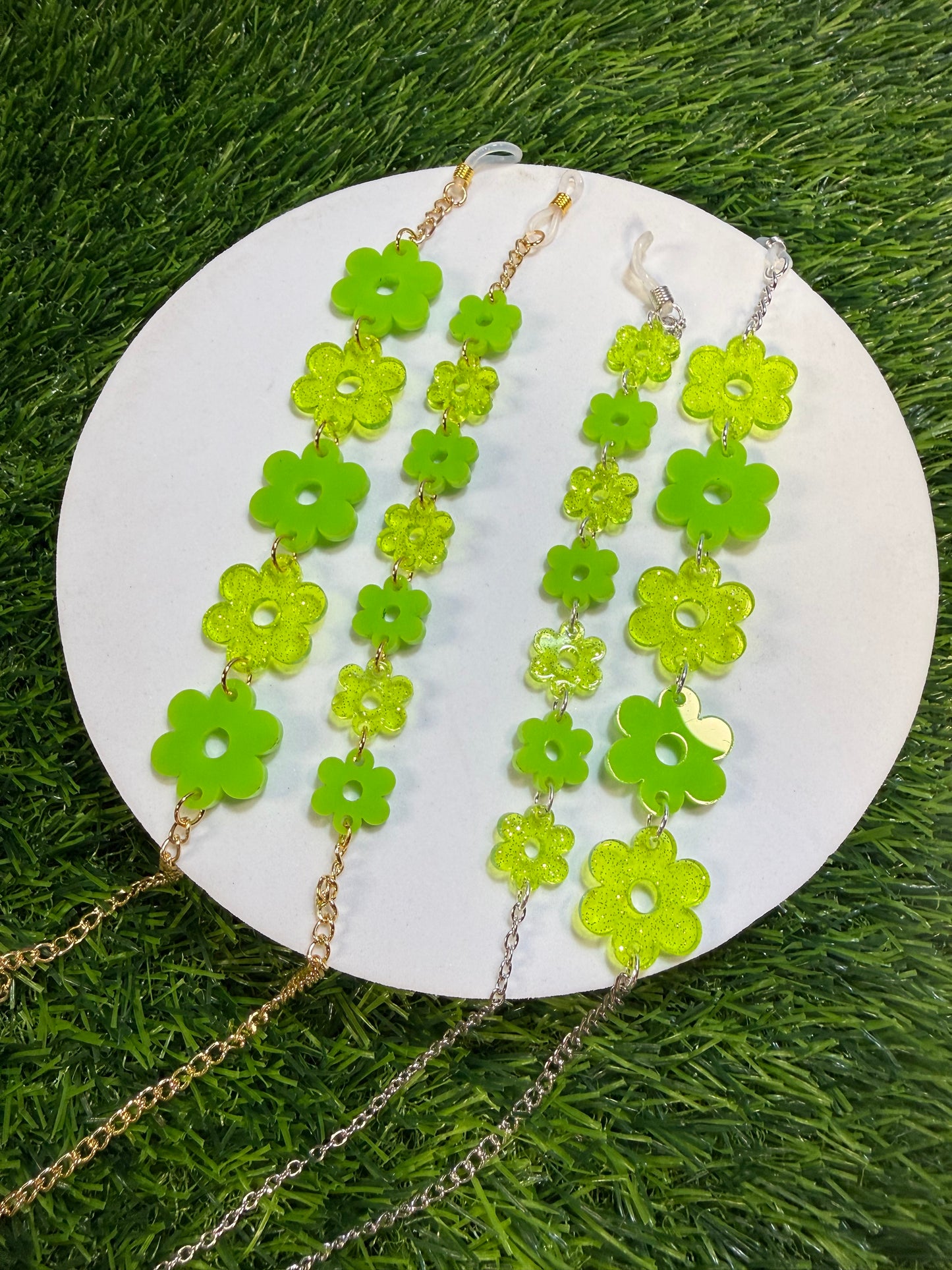 Lime Green Flower Sunglasses Chain