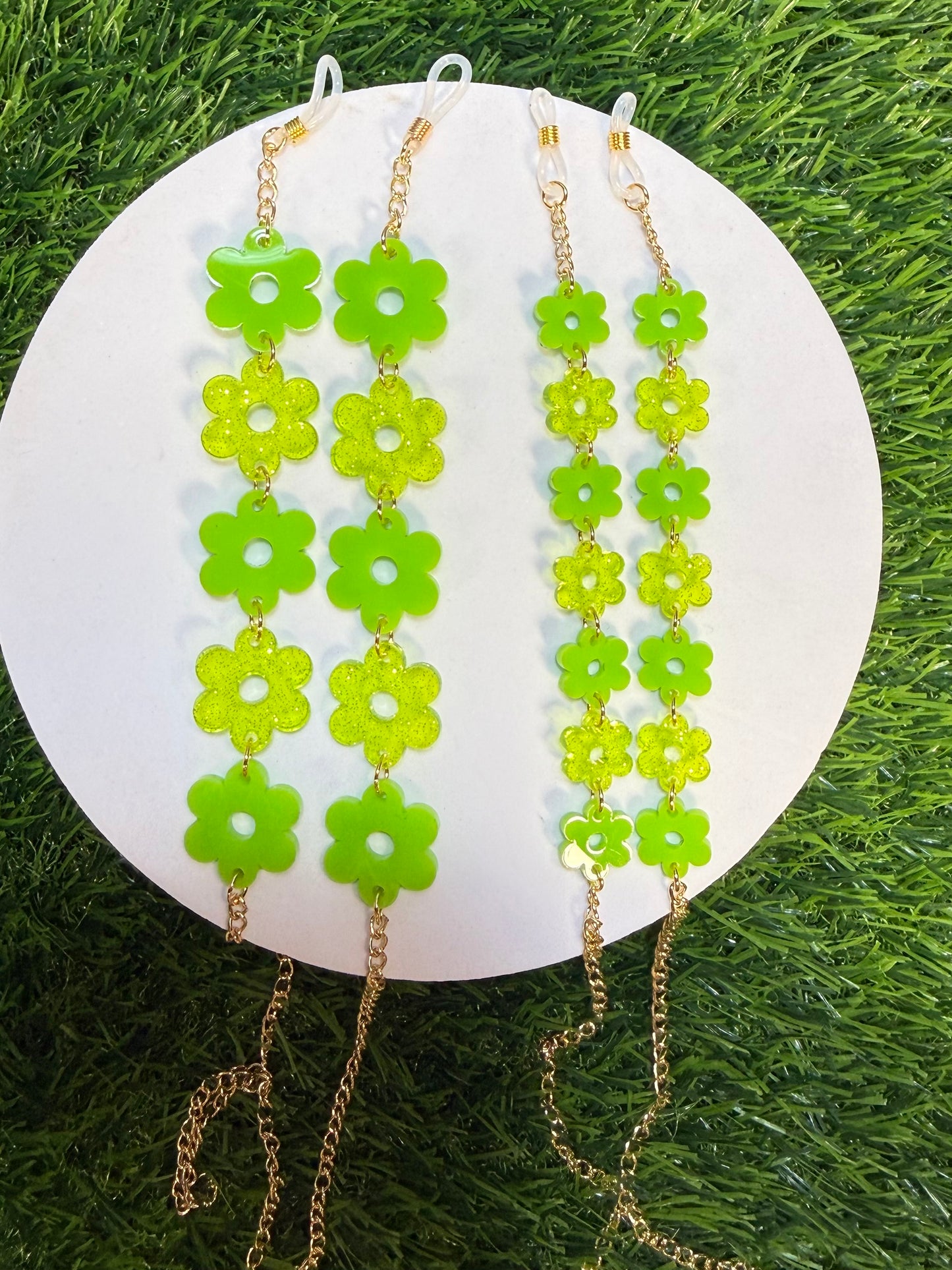 Lime Green Flower Sunglasses Chain