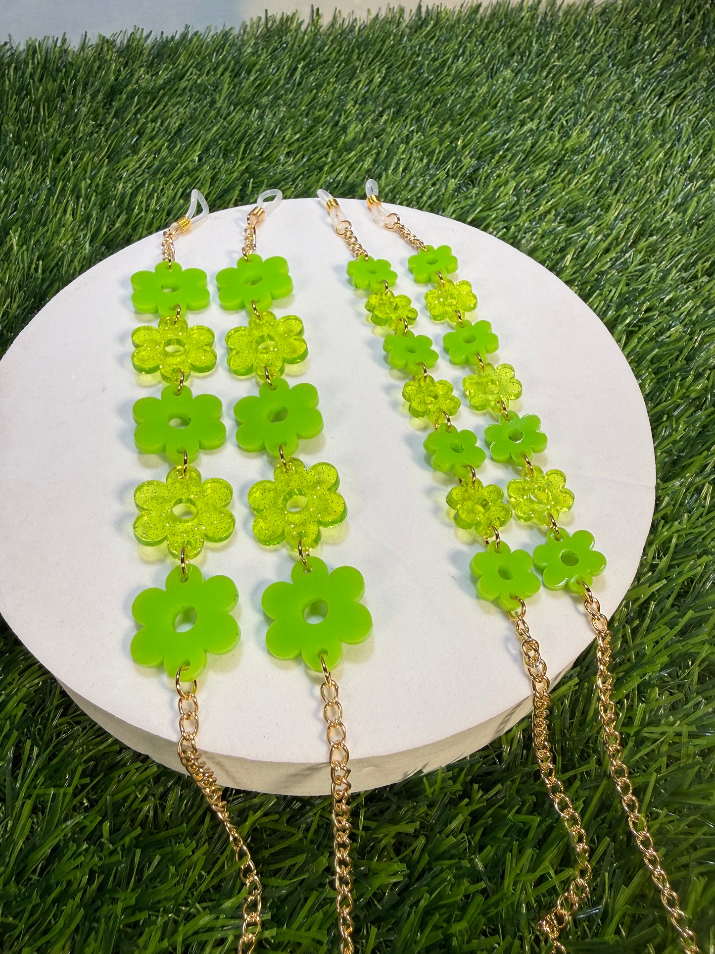 Lime Green Flower Sunglasses Chain