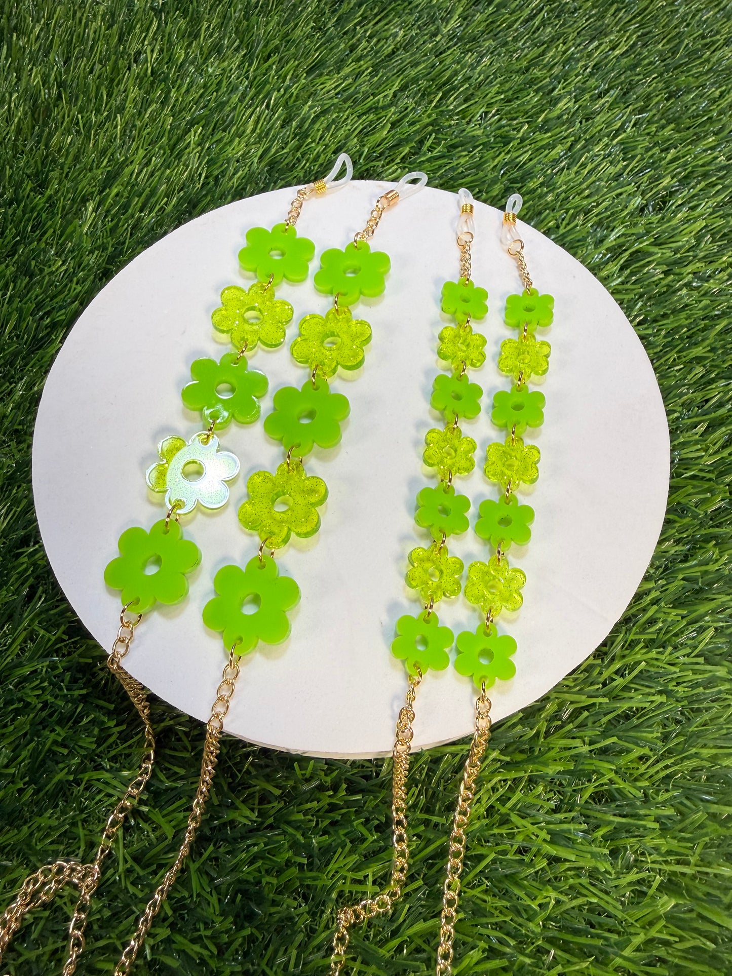 Lime Green Flower Sunglasses Chain
