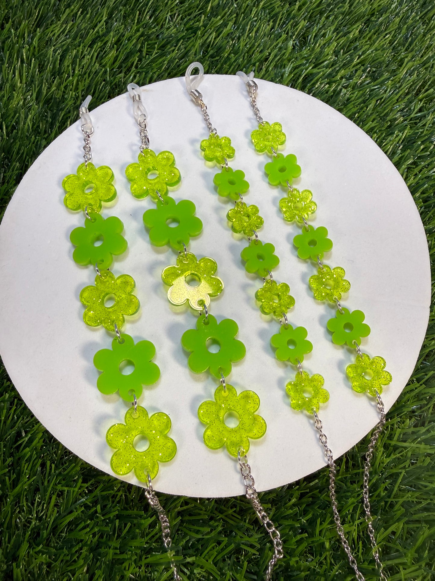 Lime Green Flower Sunglasses Chain