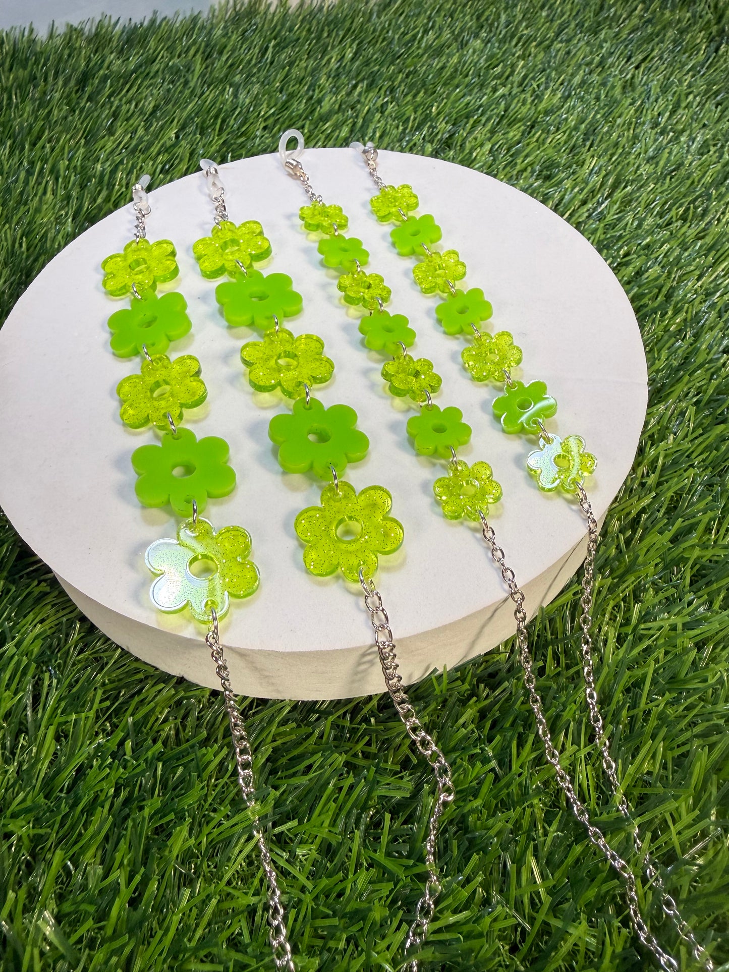 Lime Green Flower Sunglasses Chain