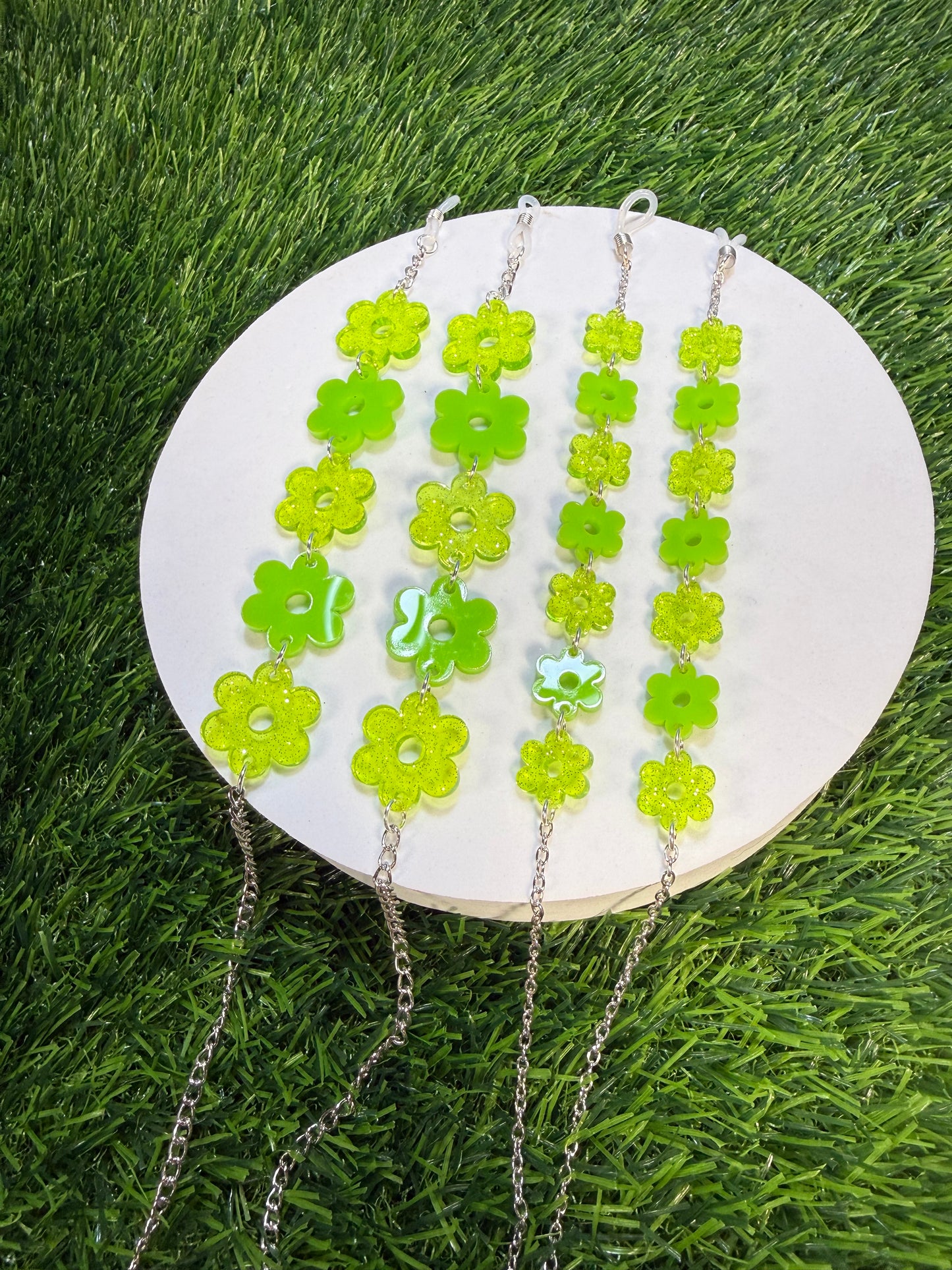 Lime Green Flower Sunglasses Chain
