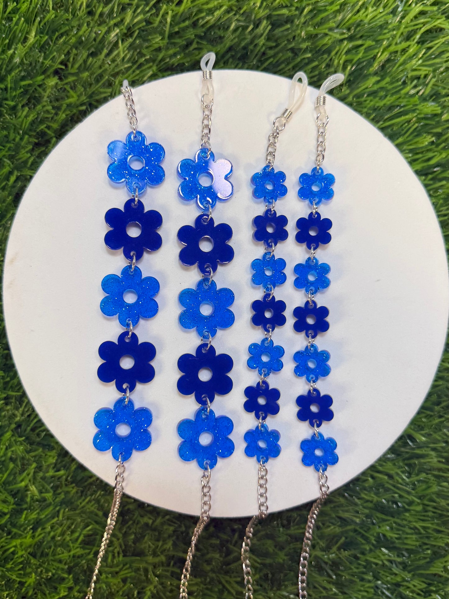 Dark Blue Flower Sunglasses Chain