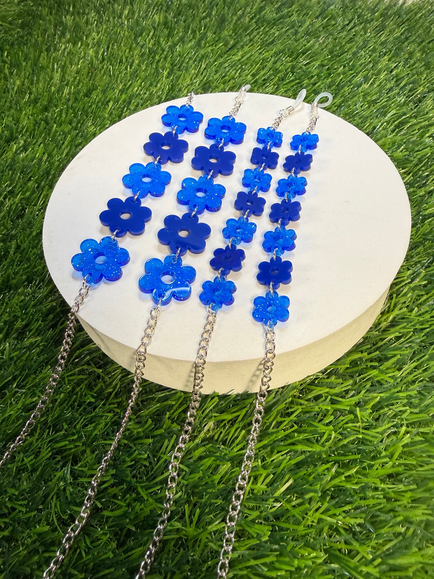 Dark Blue Flower Sunglasses Chain