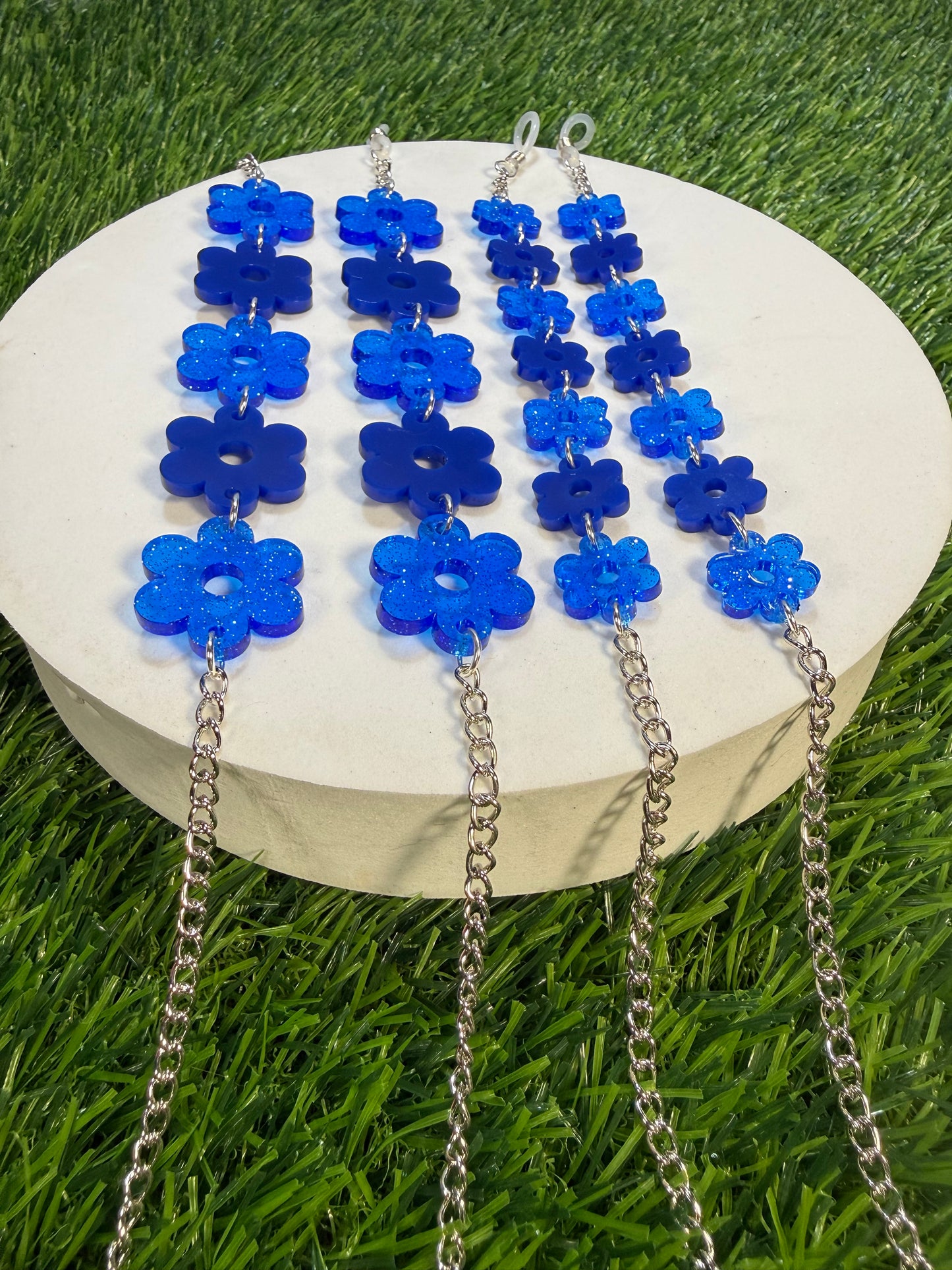 Dark Blue Flower Sunglasses Chain