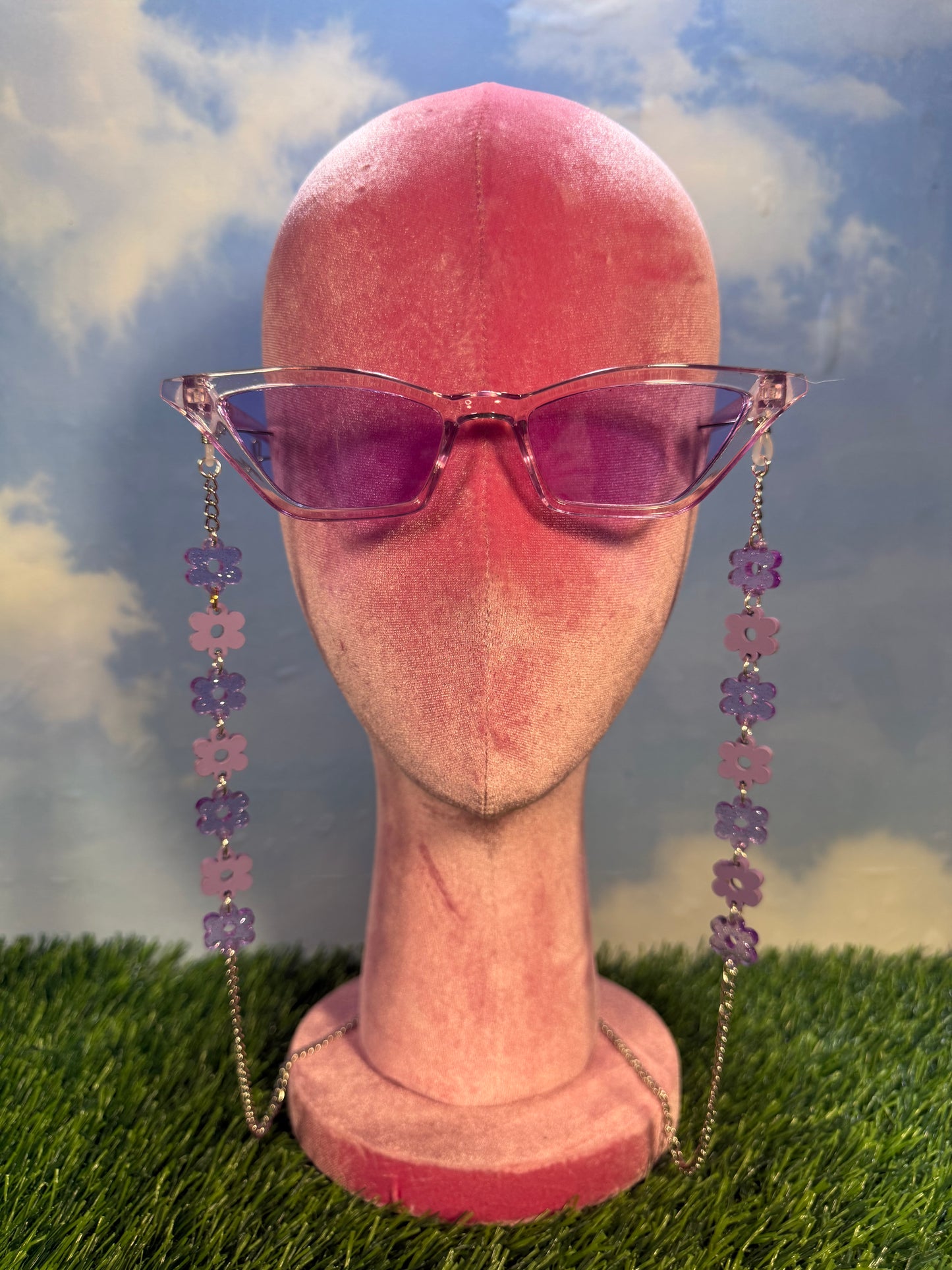 Purple Flower Sunglasses Chain