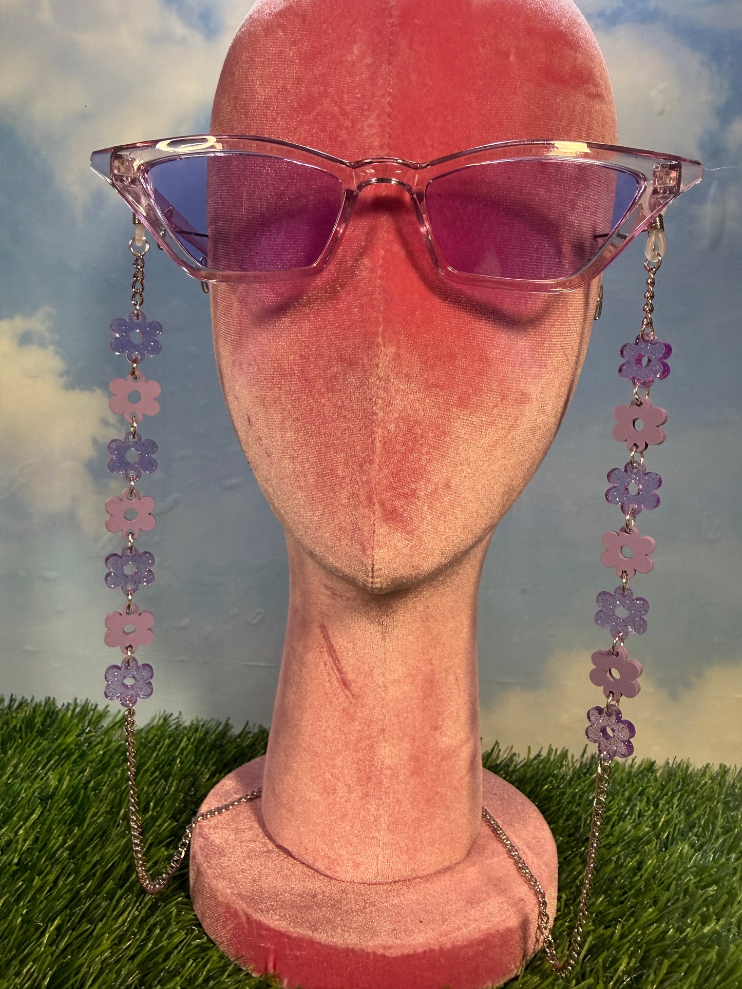 Purple Flower Sunglasses Chain