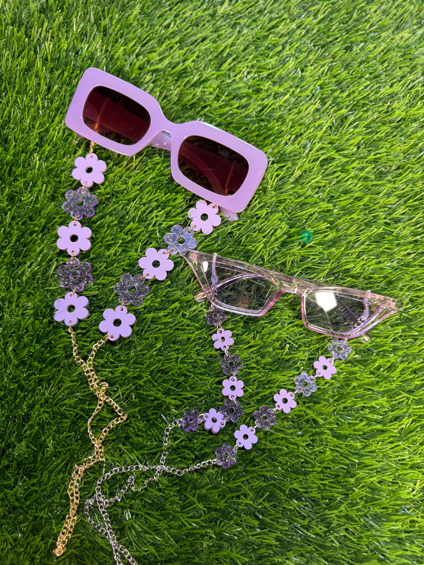 Purple Flower Sunglasses Chain