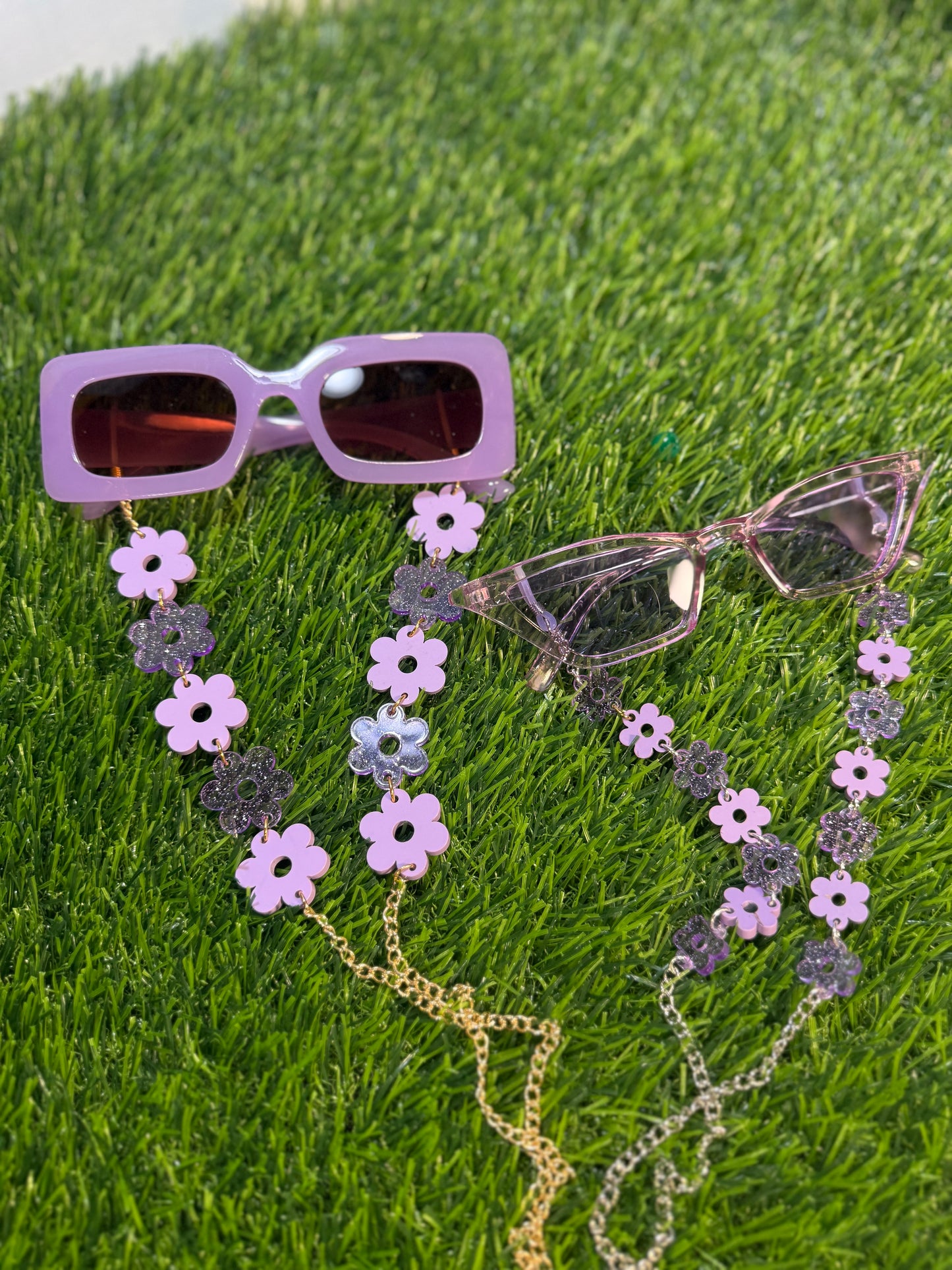 Purple Flower Sunglasses Chain